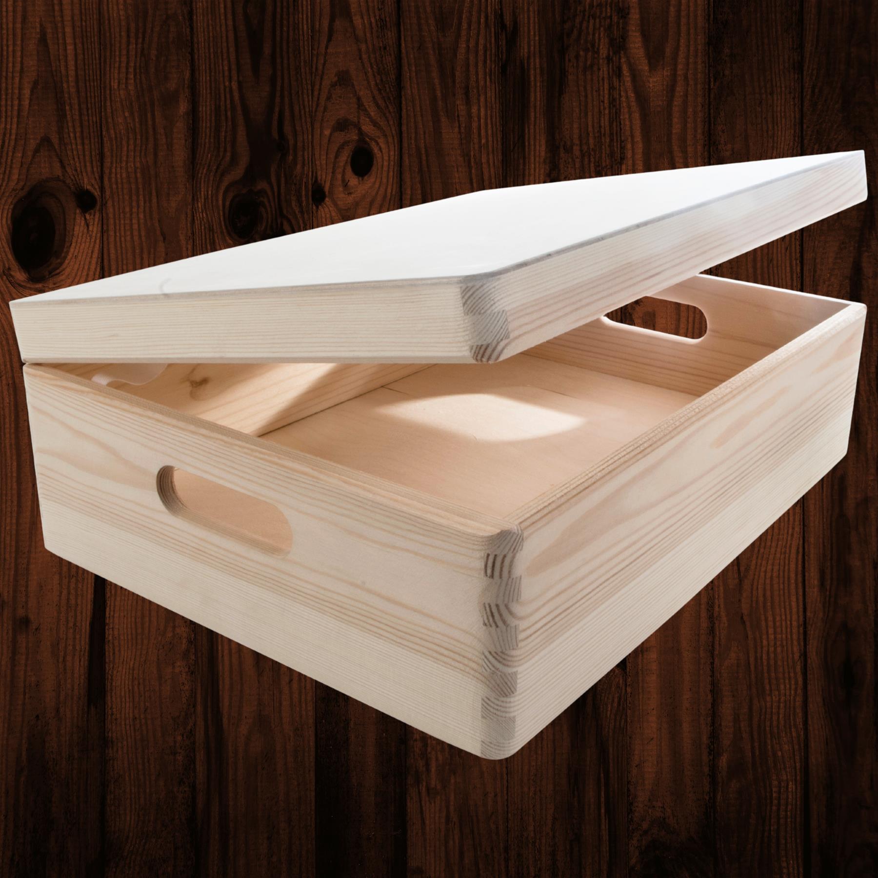 Under-bed Wooden Unfinished Containers | Choice of Sizes | Keepsake Chests w/Lid - Picture 28 of 72
