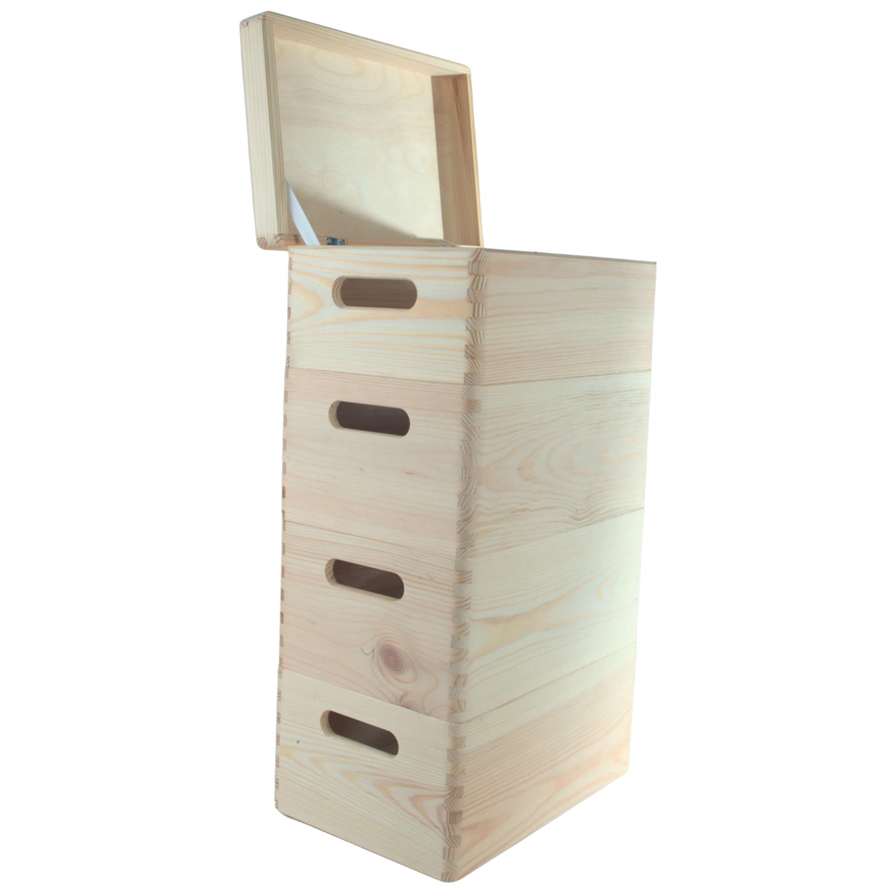 Wooden Stacking Storage Boxes Narrow Small Spaces Bathroom Kitchen Slim Crates - Picture 37 of 61
