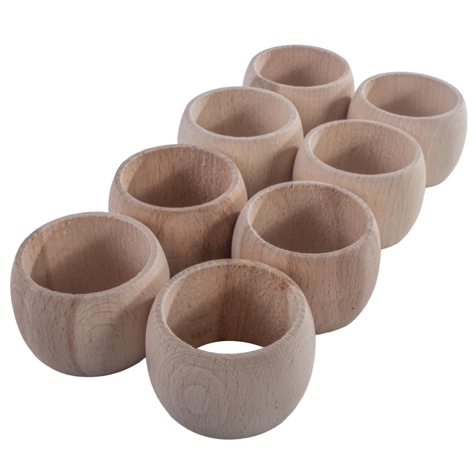 Wooden Napkin Rings Round Serviette Holders Party Dinner Tabletop Dining Decor - Picture 23 of 29