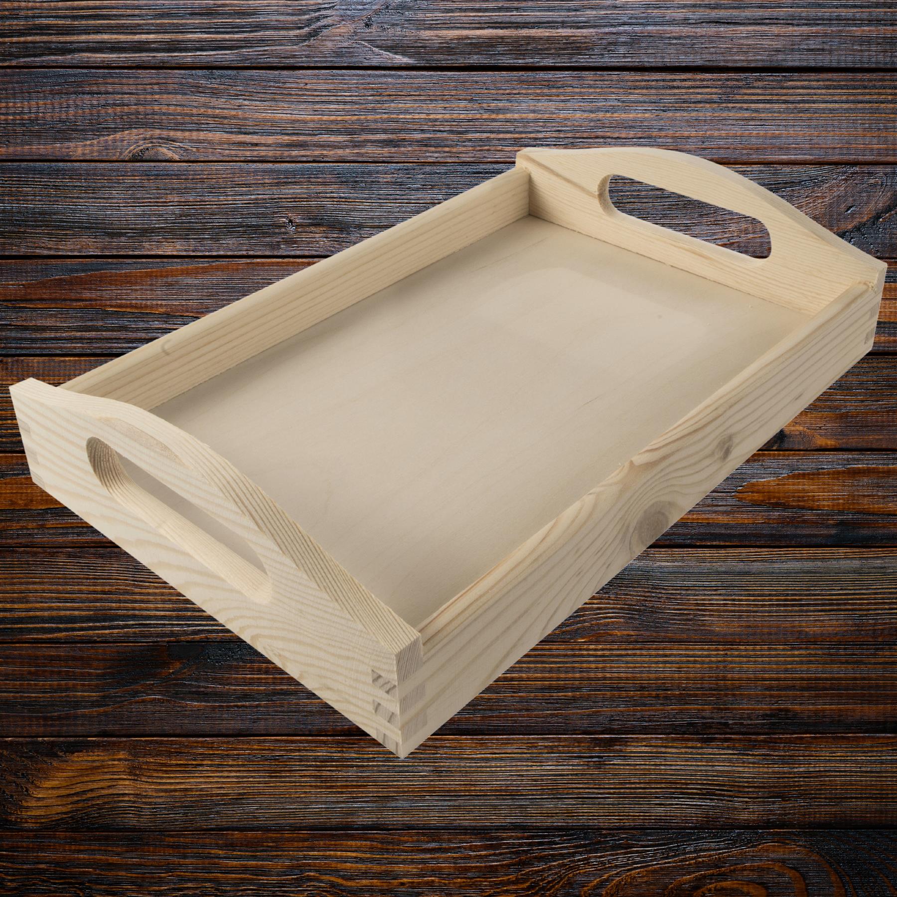 Decorative Serving Trays | Plain Pinewood | Tea Coffee Milk Breakfast Parties - Picture 38 of 144