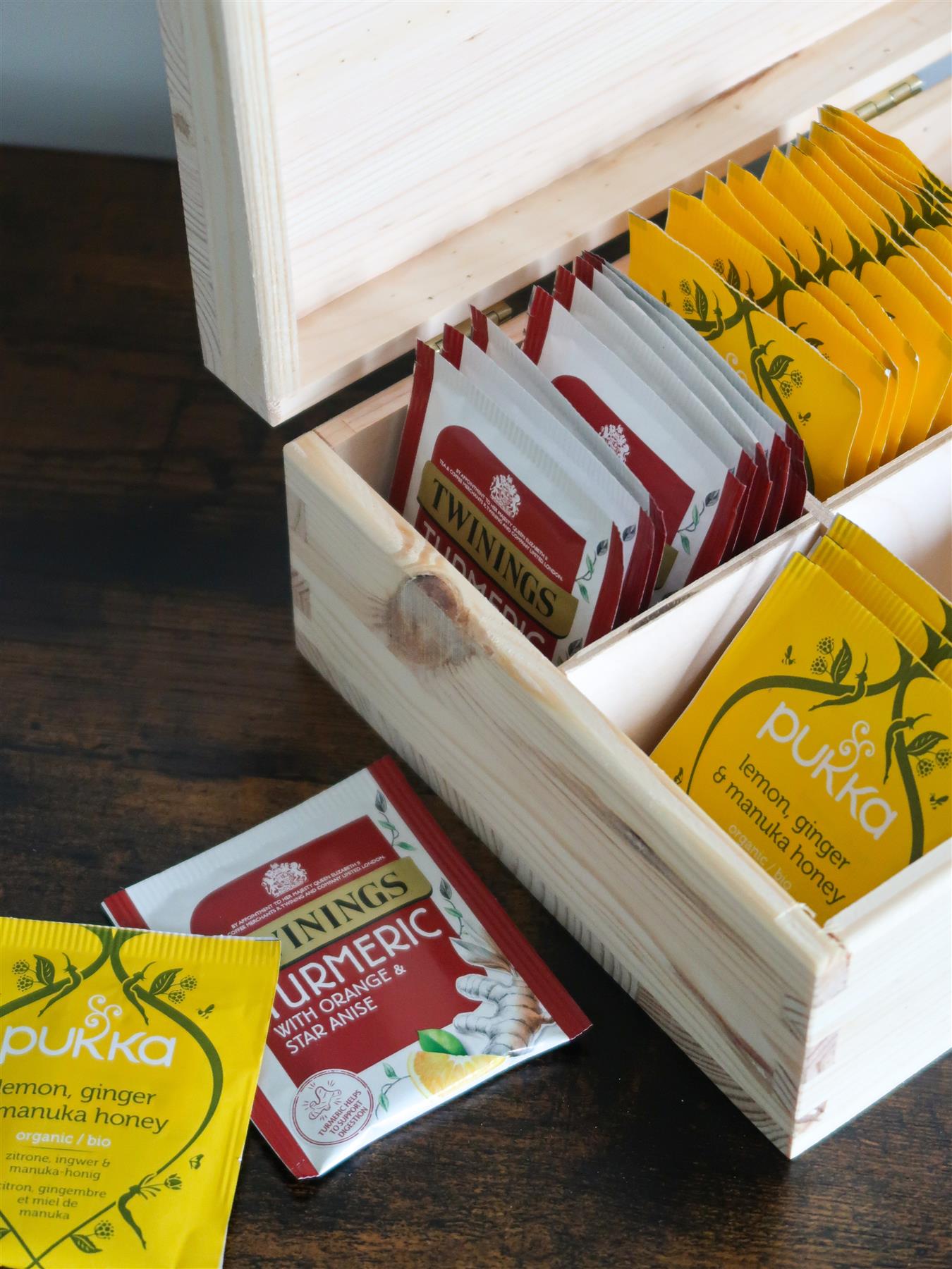 Decorative Natural Real Pinewood Boxes | Removable Dividers | 6/8/12 Sections - Picture 7 of 37