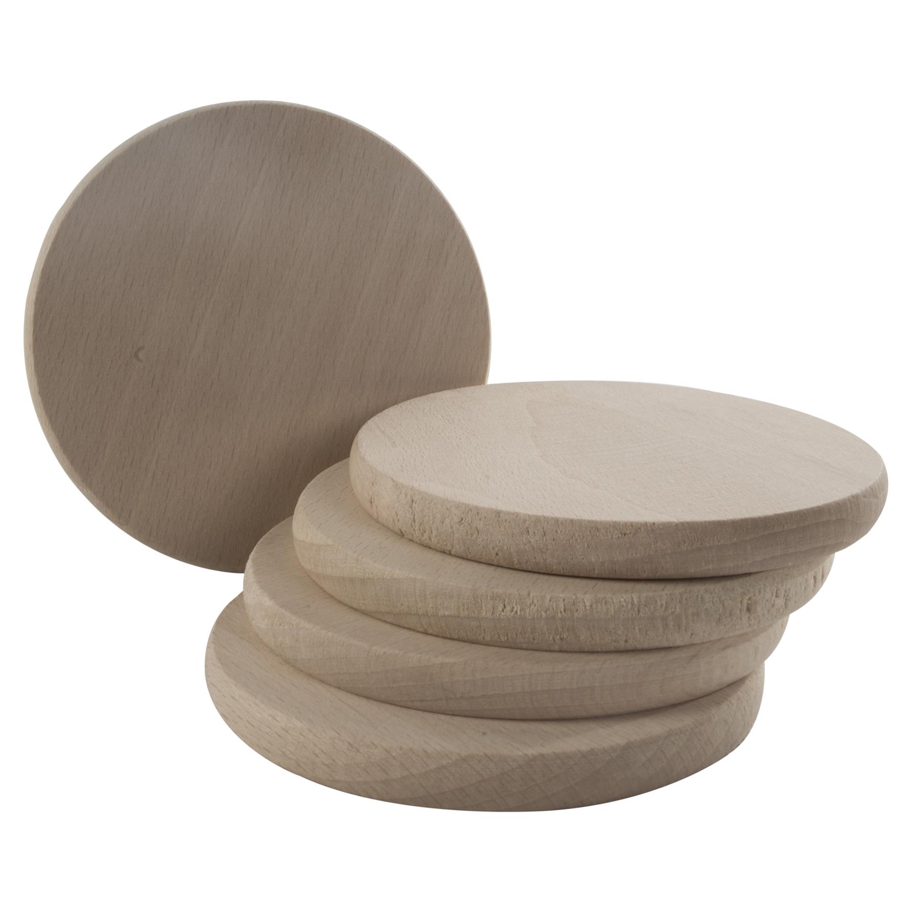 Plain Beechwood Round 9cm Drink Coasters Circle Blanks Coffee Table Cup Decor - Picture 35 of 82