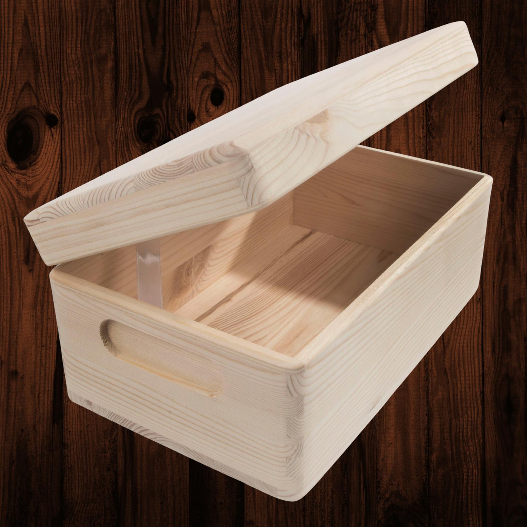 Wooden Lidded Decorative Memory Storage Chest Boxes / 5 Sizes / Small to Large - Picture 17 of 58