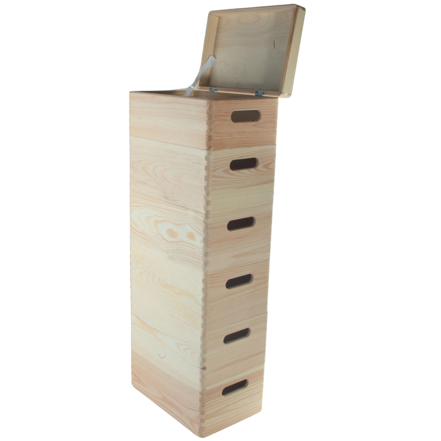 Wooden Stacking Storage Boxes Narrow Small Spaces Bathroom Kitchen Slim Crates - Picture 61 of 61