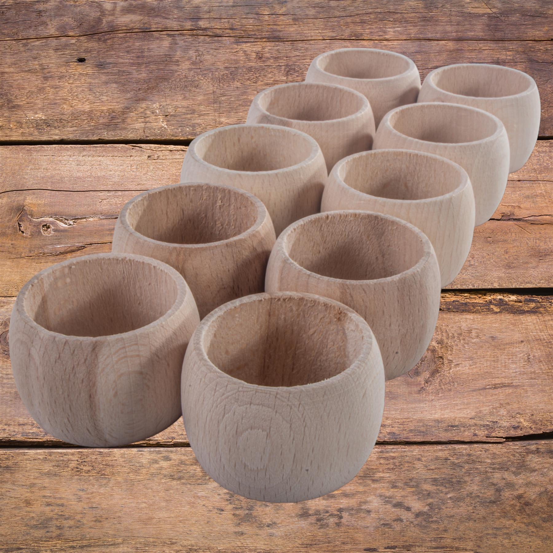 Wooden Napkin Rings Round Serviette Holders Party Dinner Tabletop Dining Decor - Picture 25 of 29