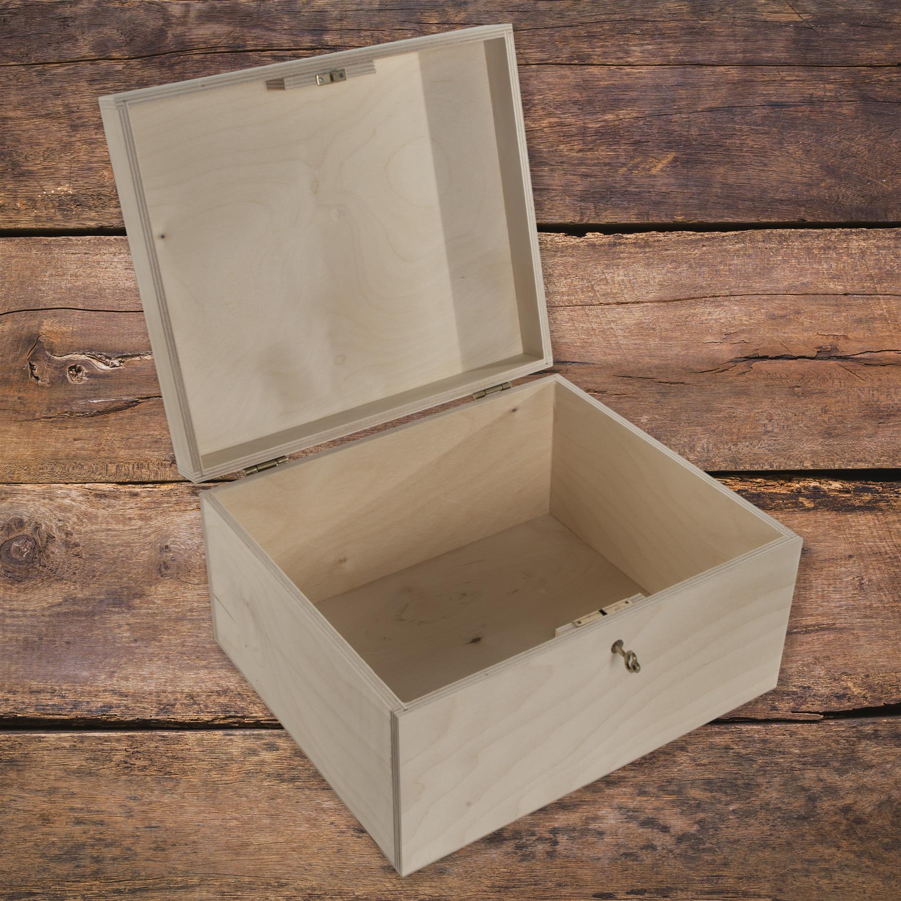 Cajas de tesoros de memoria con llave alta con llave baja para manchar artesanías - Imagen 13 de 34