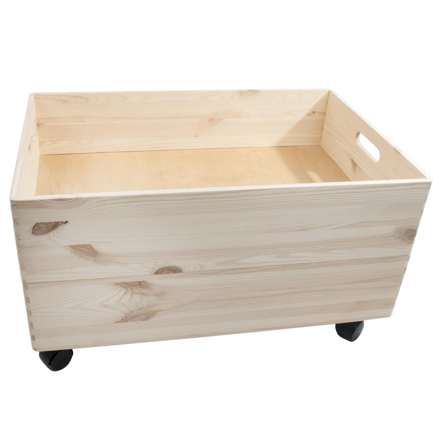 Choice of Plain Stacking Extra Large Shallow Wooden Open Crates Boxes on Wheels - Picture 17 of 45