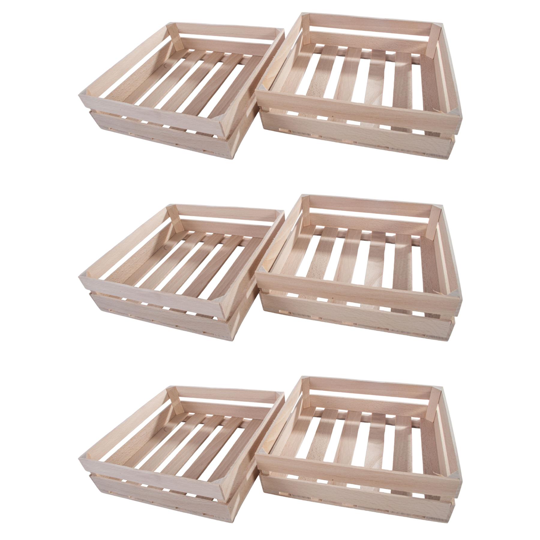 Small Square Wooden Crates Decorative Display Box Organisation Basket Plan Wood - Picture 29 of 31