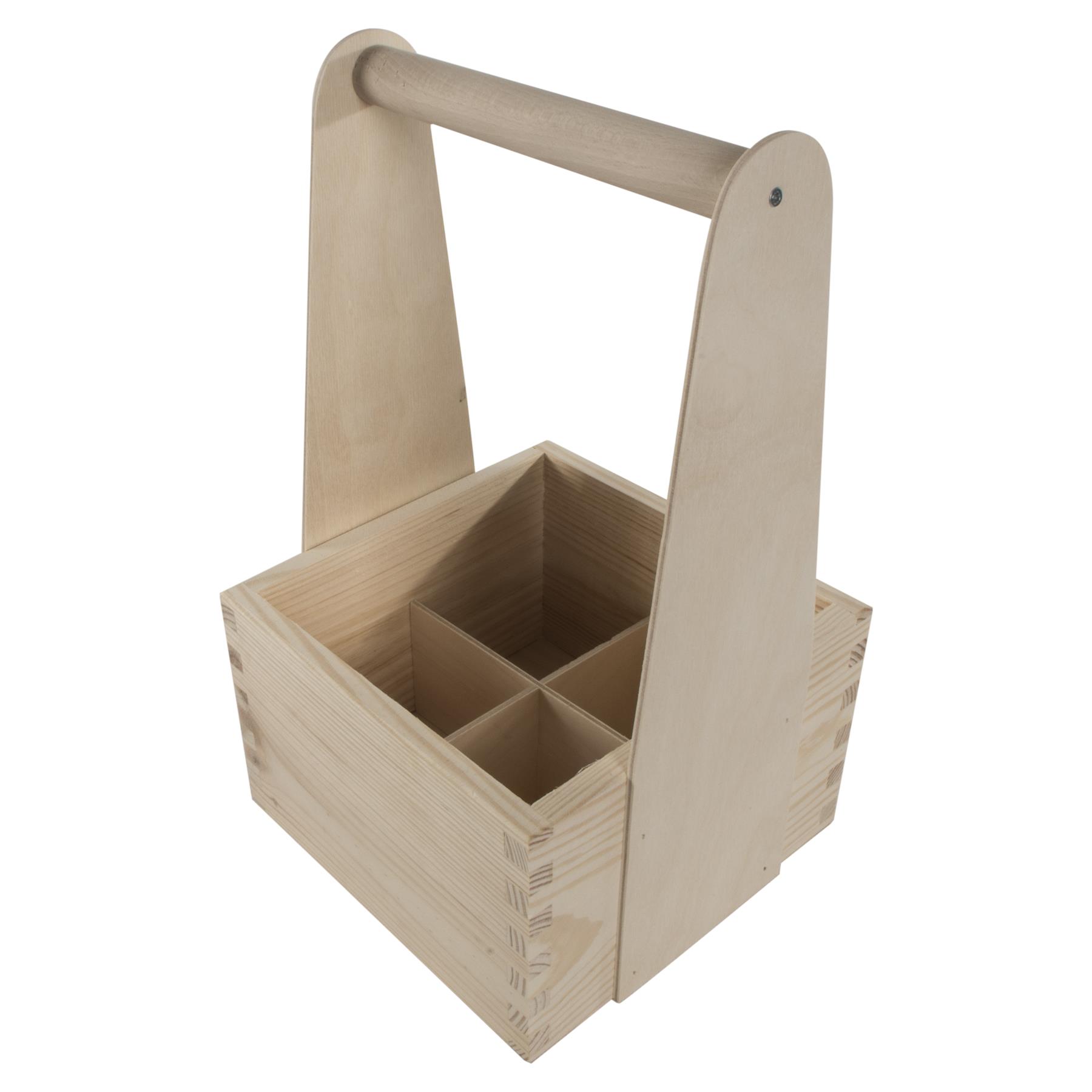 Decorative Wooden Bottle Carrier Holder Caddy Tote Trug Craft Personalization - Picture 8 of 18