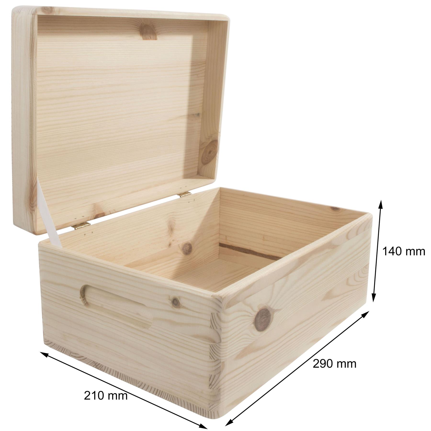 Wooden Lidded Decorative Memory Storage Chest Boxes / 5 Sizes / Small to Large - Picture 33 of 58