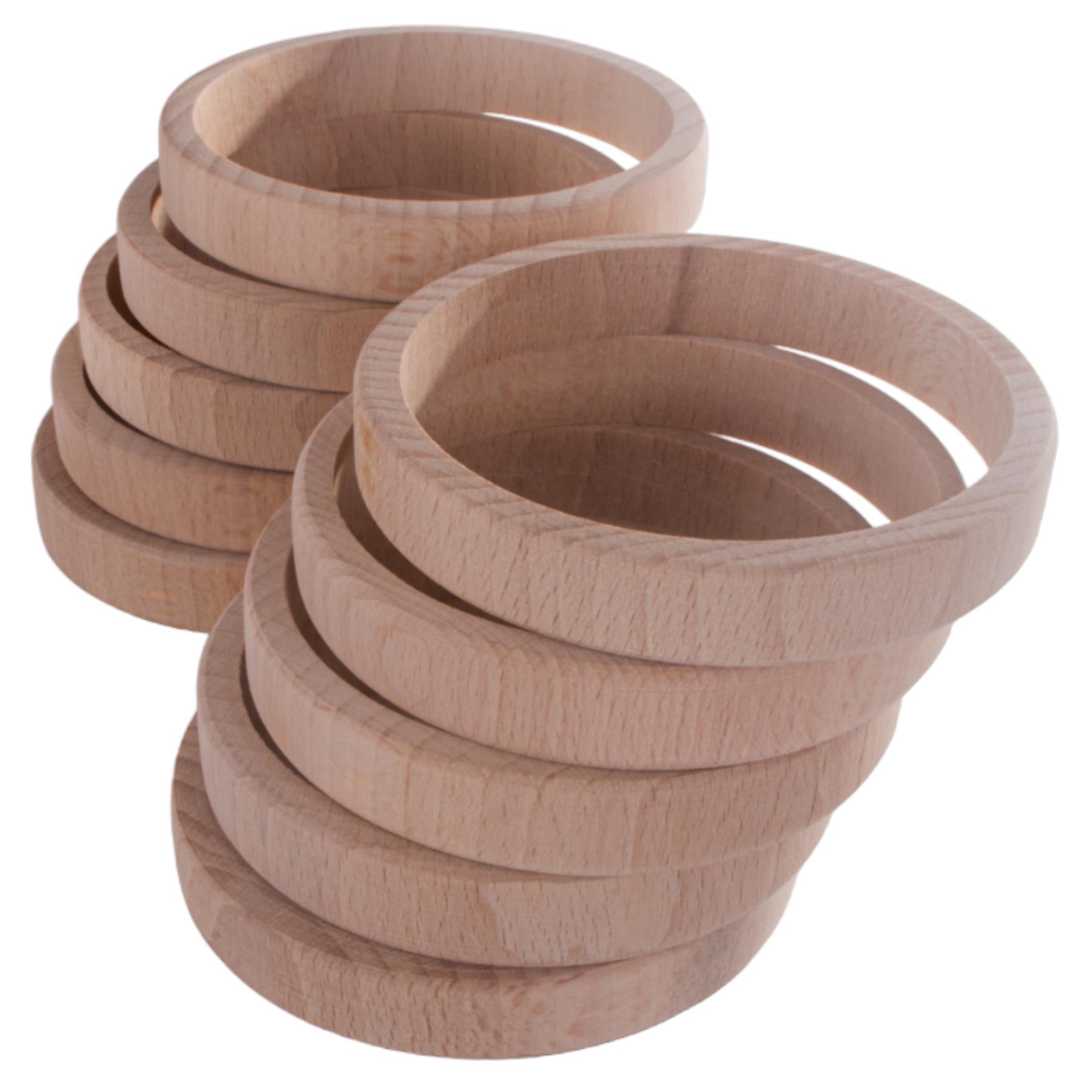 Flat Natural Unfinished Wooden Bracelet Bangles Wristlet Craft DIY Decorating - Picture 19 of 71
