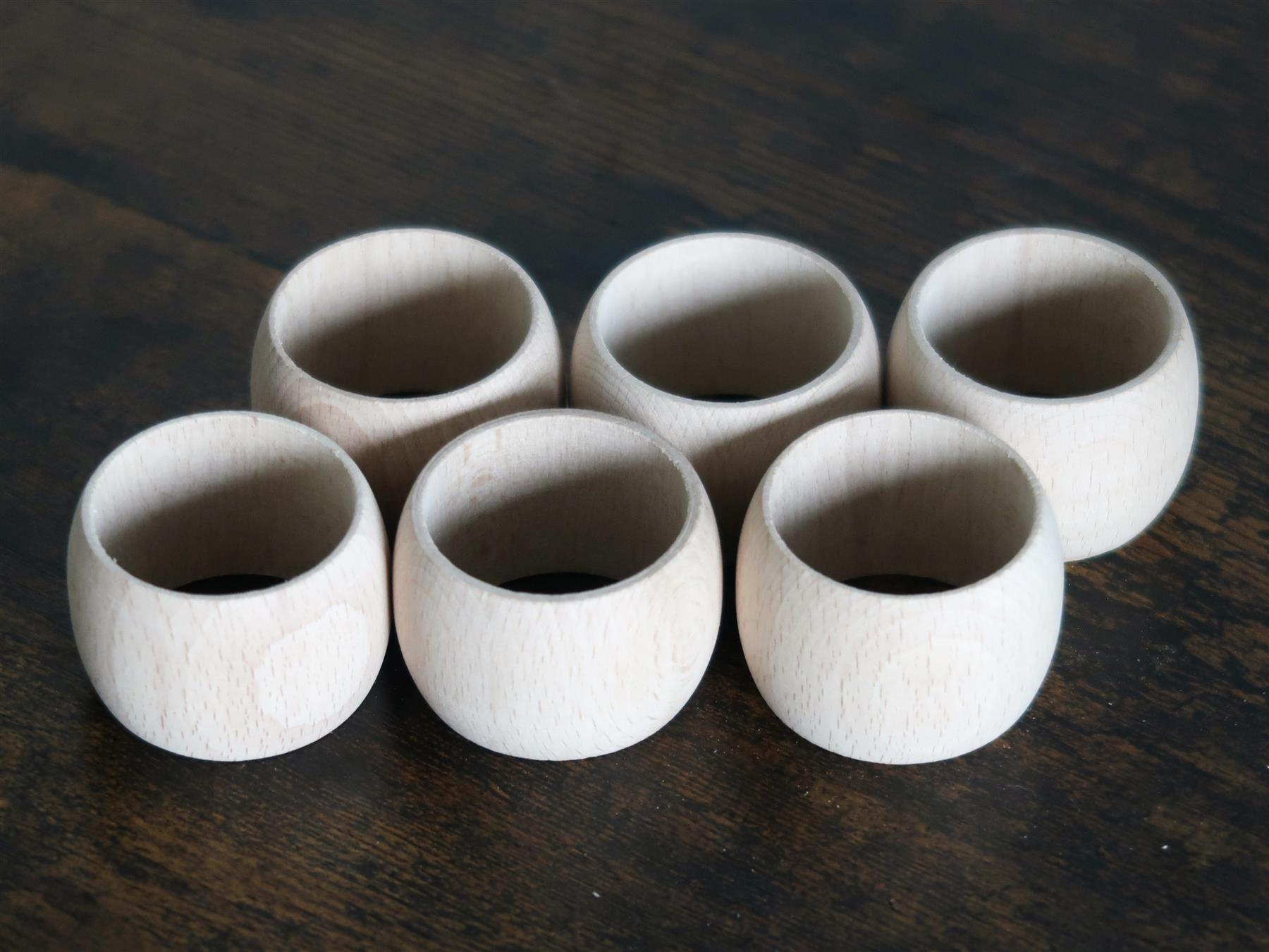 Wooden Napkin Rings | Various Designs | Round Decorative Holders For Craft DIY - Picture 17 of 50