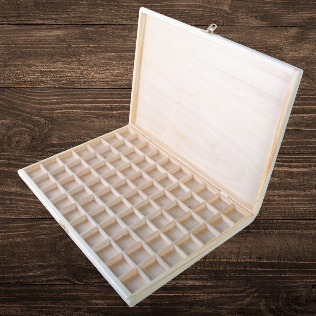 Wooden 40/50/70 Grids Gemstone Bead Jewellery Boxes Removable Dividers Organiser - Picture 30 of 48
