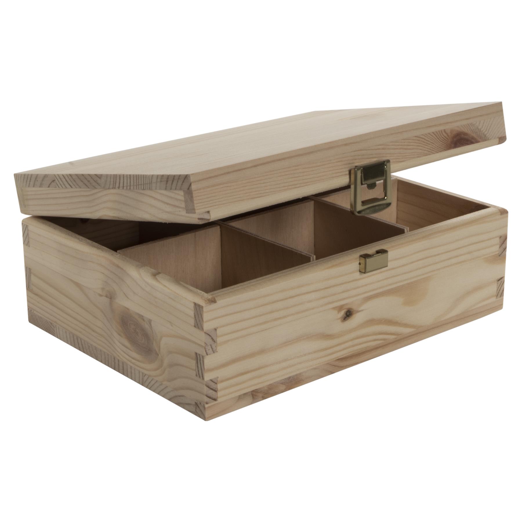 Decorative Natural Real Pinewood Boxes | Removable Dividers | 6/8/12 Sections - Picture 9 of 37