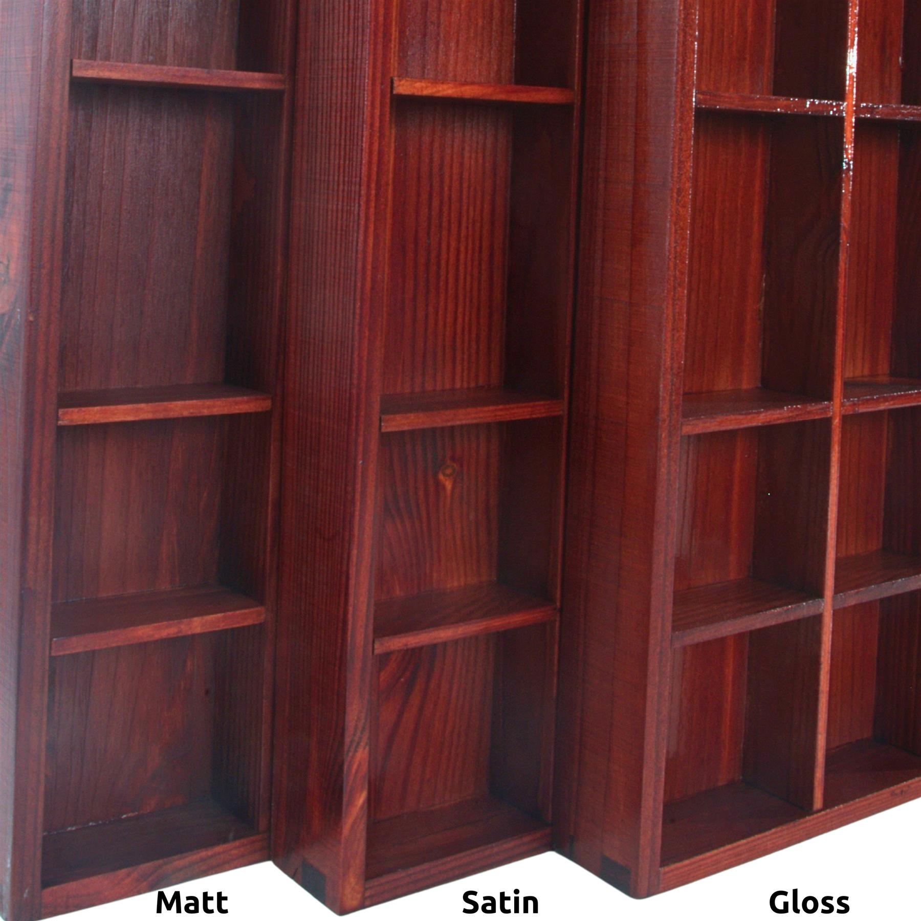 Wooden Display Cabinet Wall Trinket Shelf Tray 28 Compartments Choice of Colours - Picture 30 of 48