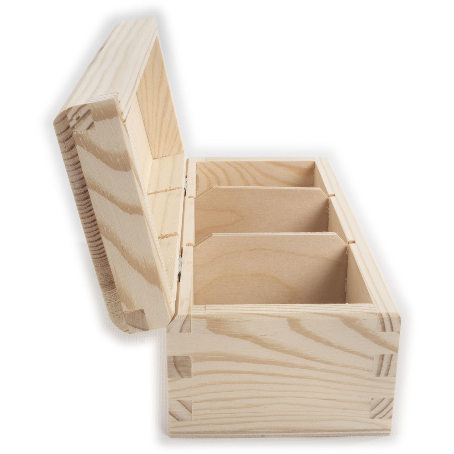 Plain Pine Wood Compartment Boxes with Nicely Rounded Lid | Decoupage Decorate - Picture 22 of 28