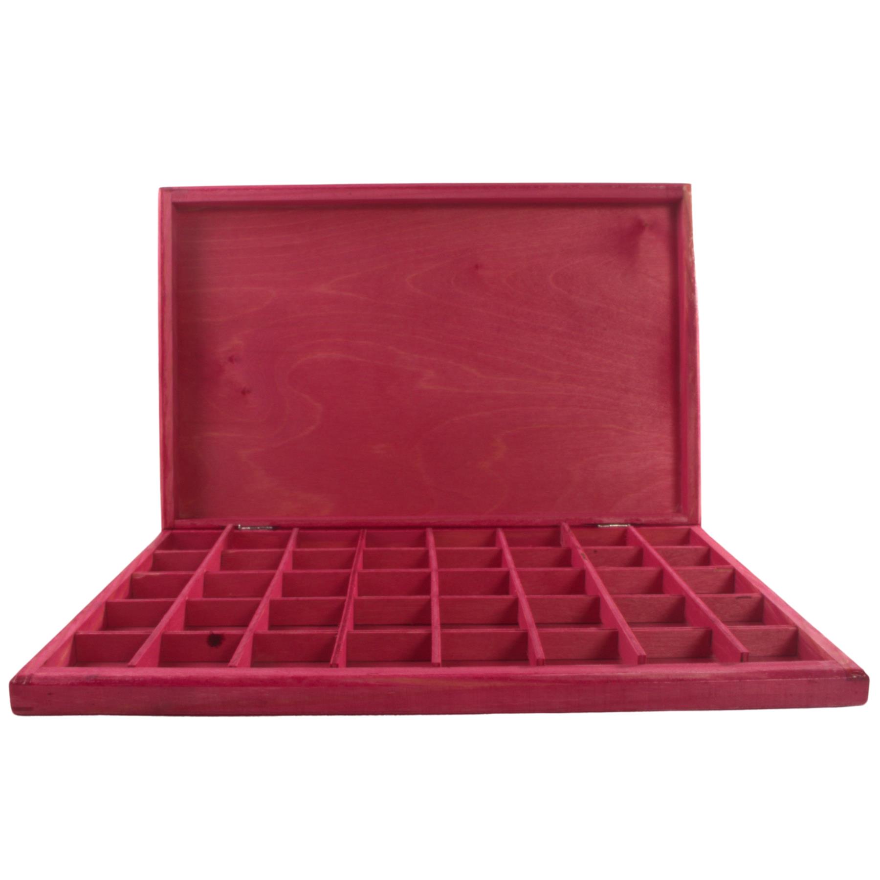 Hand-stained Wooden 40 Compartments Shallow Boxes for Gems Beads Jewellery - Picture 14 of 60