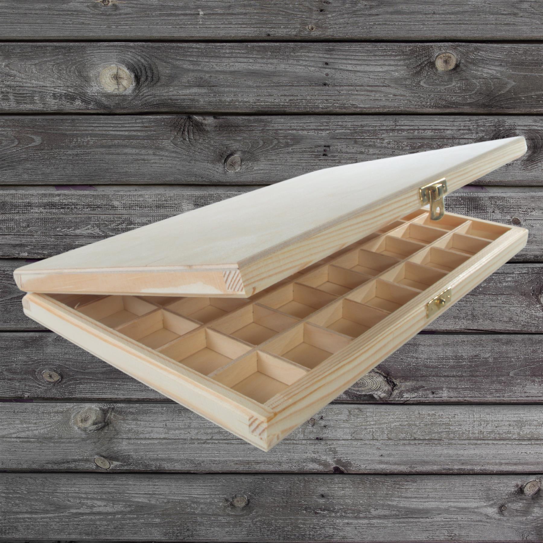Wooden 40/50/70 Grids Gemstone Bead Jewellery Boxes Removable Dividers Organiser - Picture 14 of 48