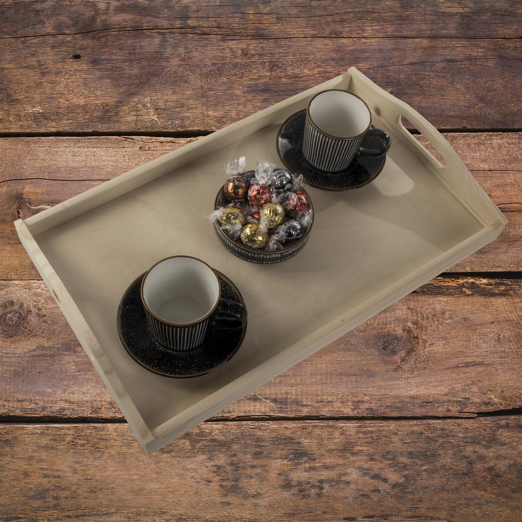 Decorative Serving Trays | Plain Pinewood | Tea Coffee Milk Breakfast Parties - Picture 119 of 144