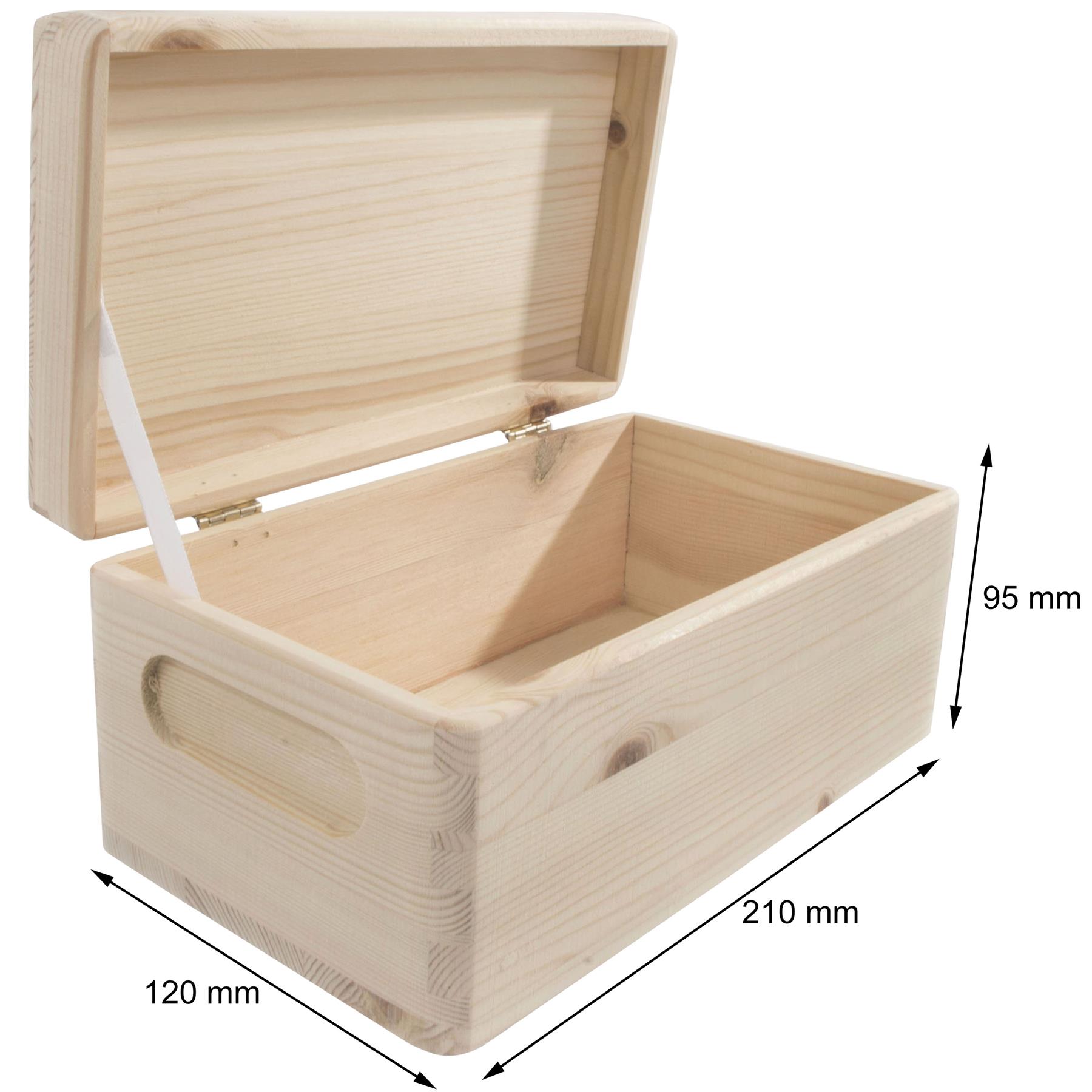 Wooden Lidded Decorative Memory Storage Chest Boxes / 5 Sizes / Small to Large - Picture 12 of 58