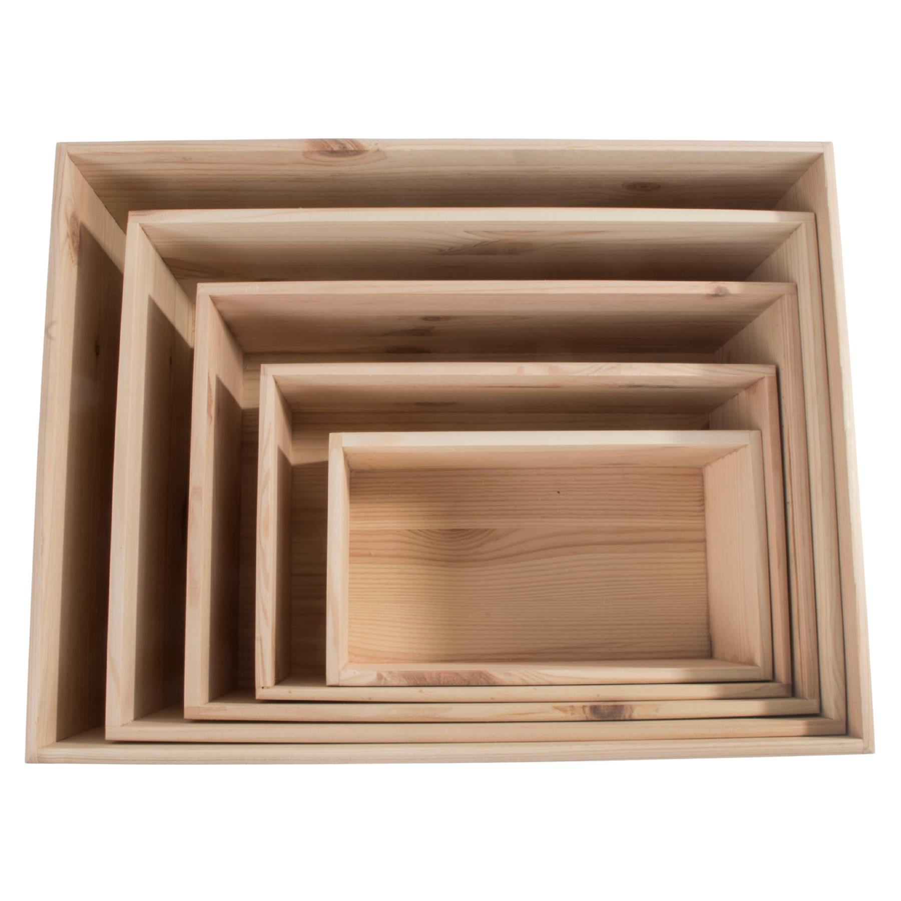 Pine Crate Chest Wooden Storage Box / 5 Sizes / Open Top / For Craft Decoupage - Picture 53 of 57
