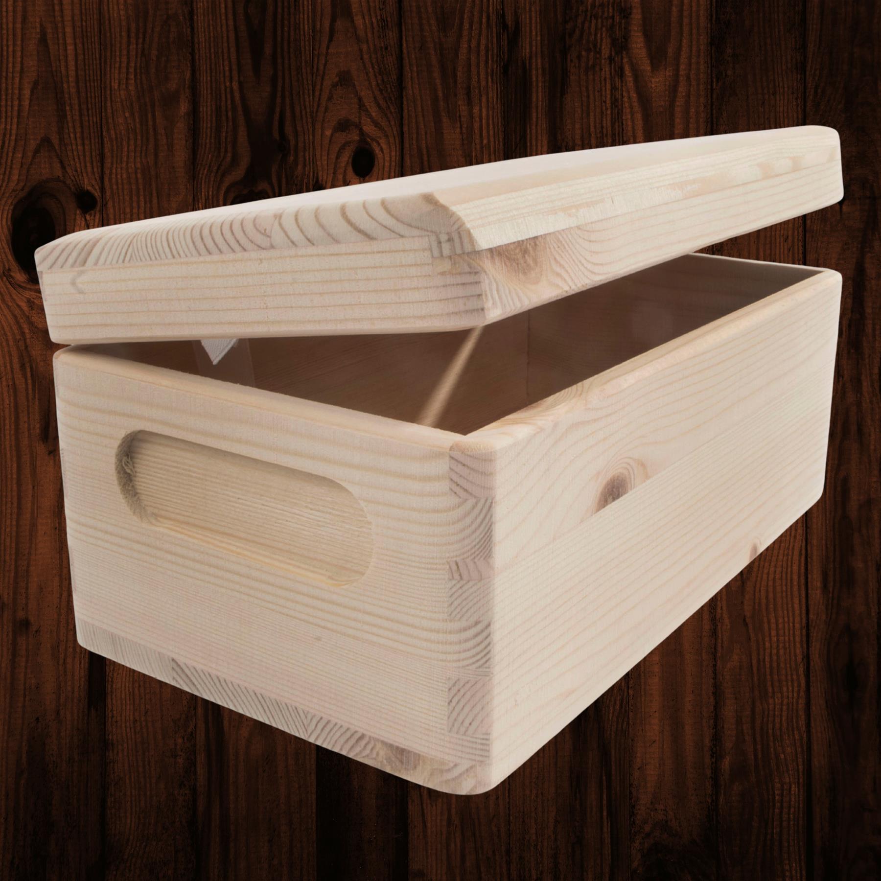 Wooden Lidded Decorative Memory Storage Chest Boxes / 5 Sizes / Small to Large - Picture 6 of 58