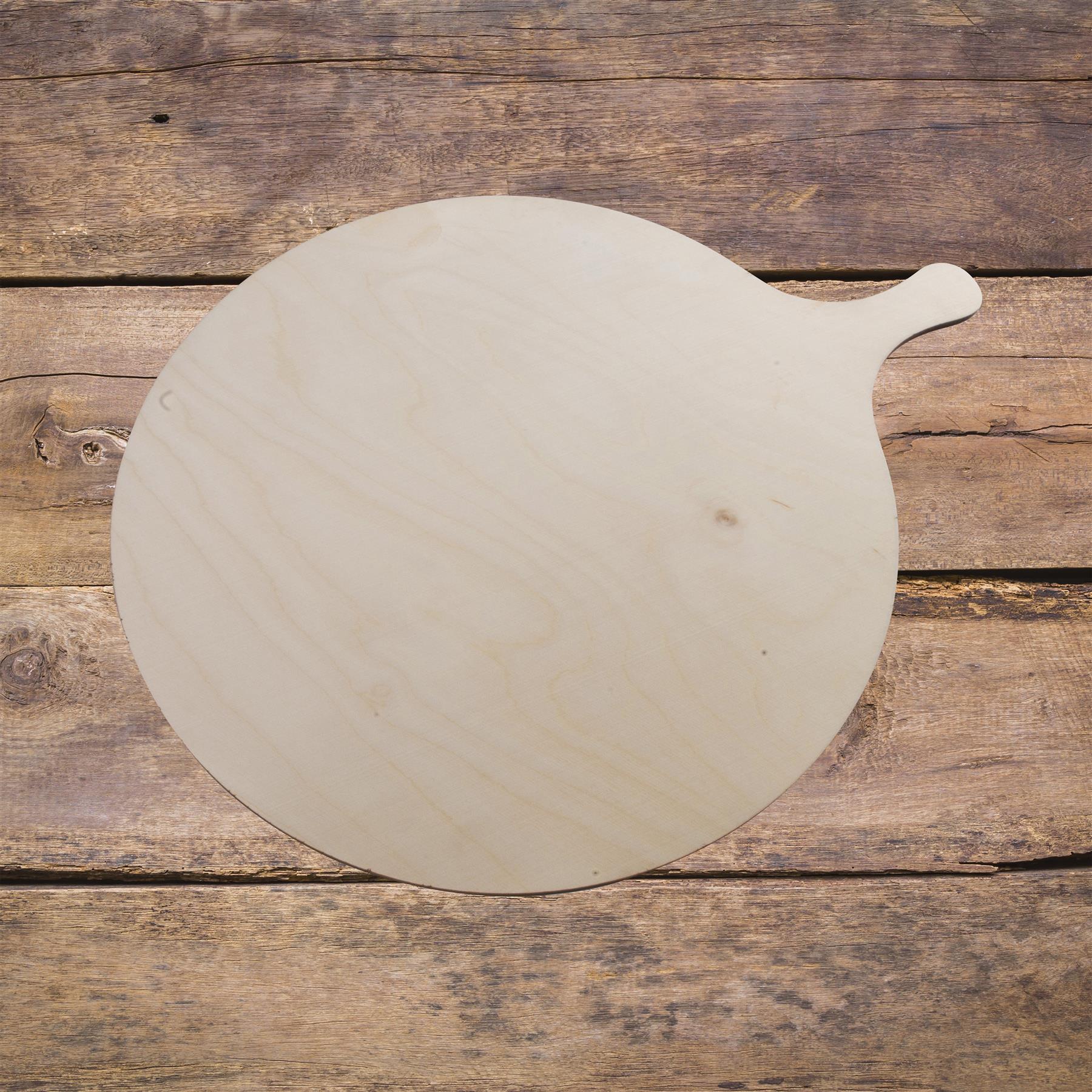Wooden Pizza Serving Board | 2 Sizes |Round Plate Paddle Peel Cakes Bread Baking - Picture 16 of 23