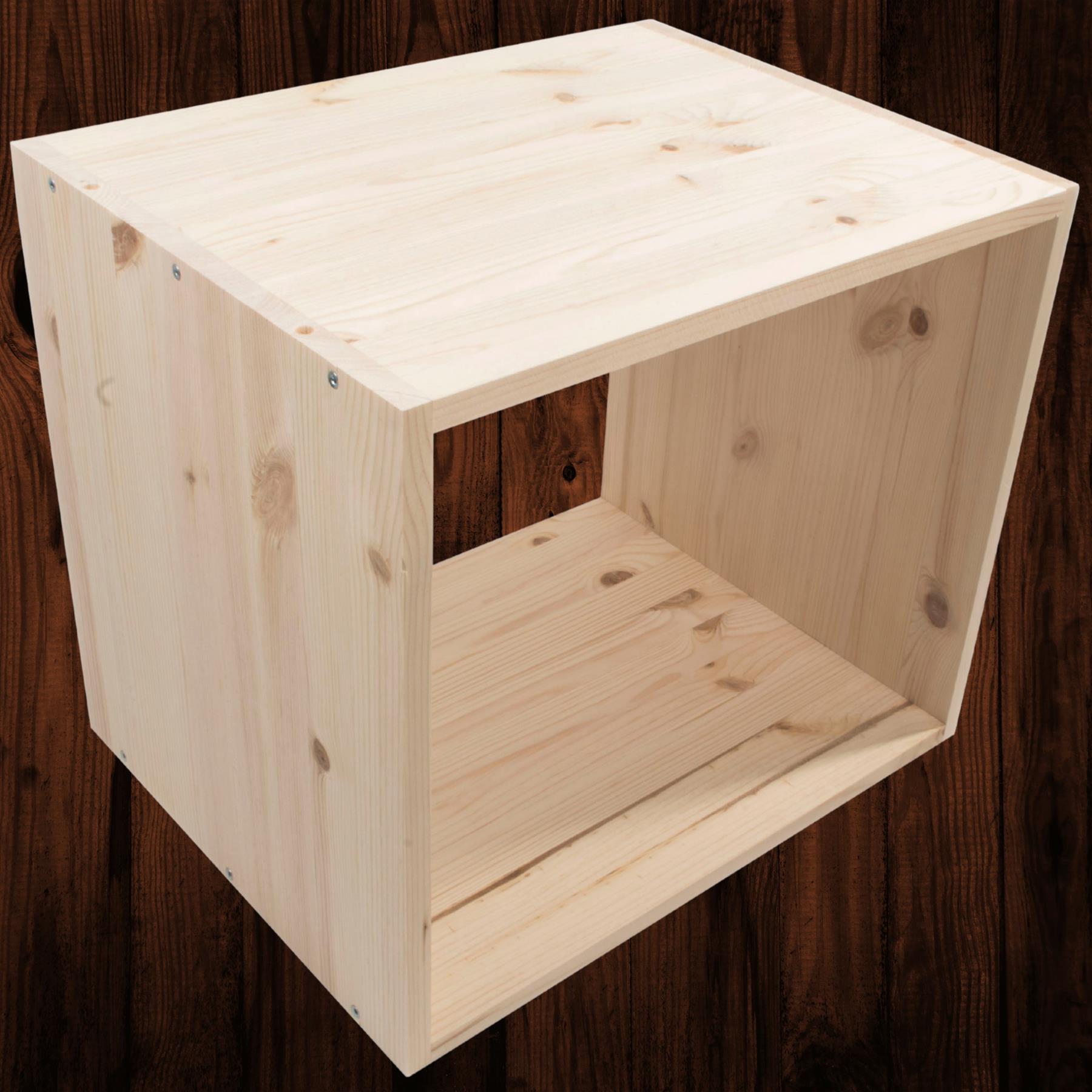 Almacenamiento de exhibición de estantería de madera de 1-4 niveles / pino sin pintar / madera natural - Imagen 50 de 60