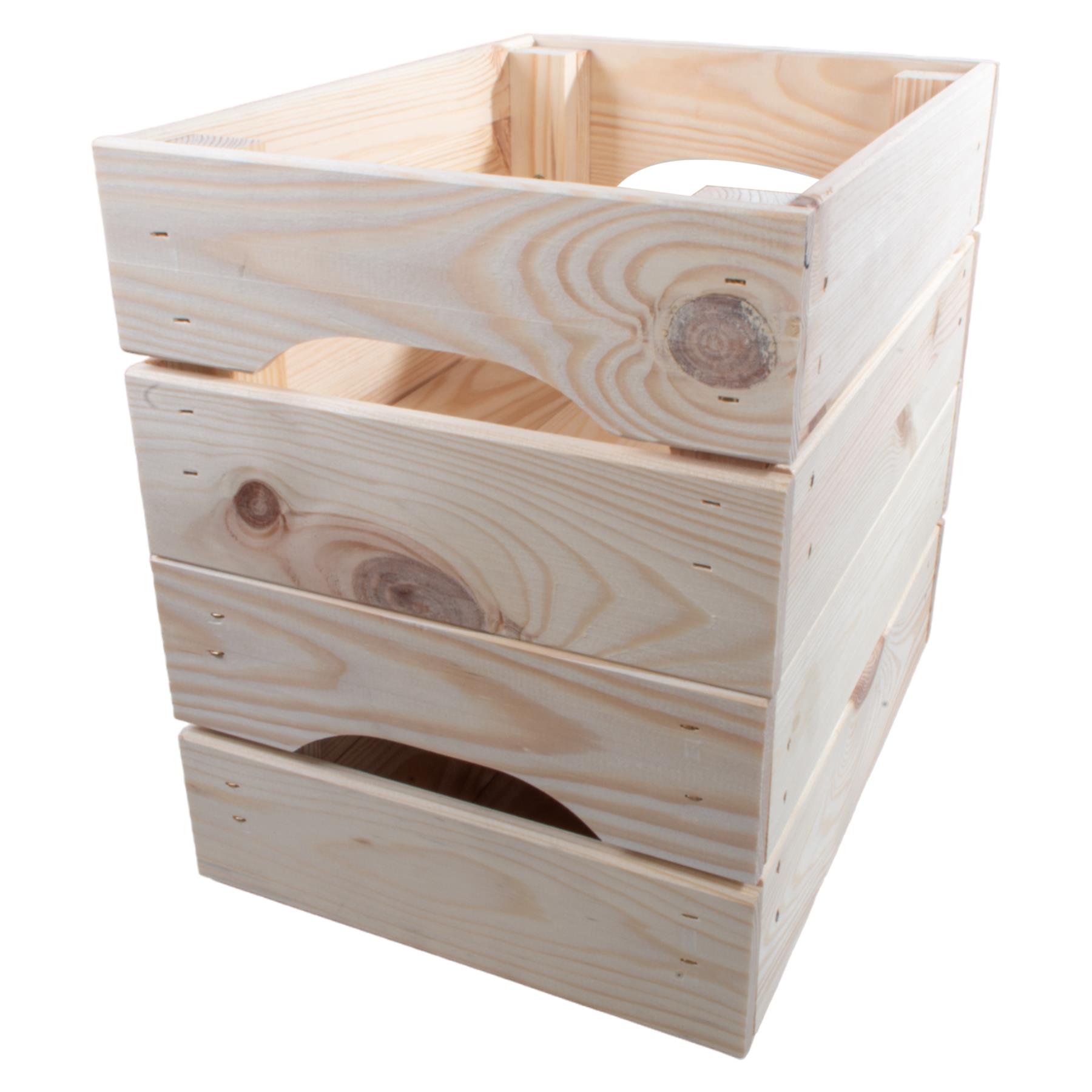 Wooden Crates Storage Boxes /2 Sizes/ Plain Unpainted Pinewood To Decorate Craft - Picture 18 of 40