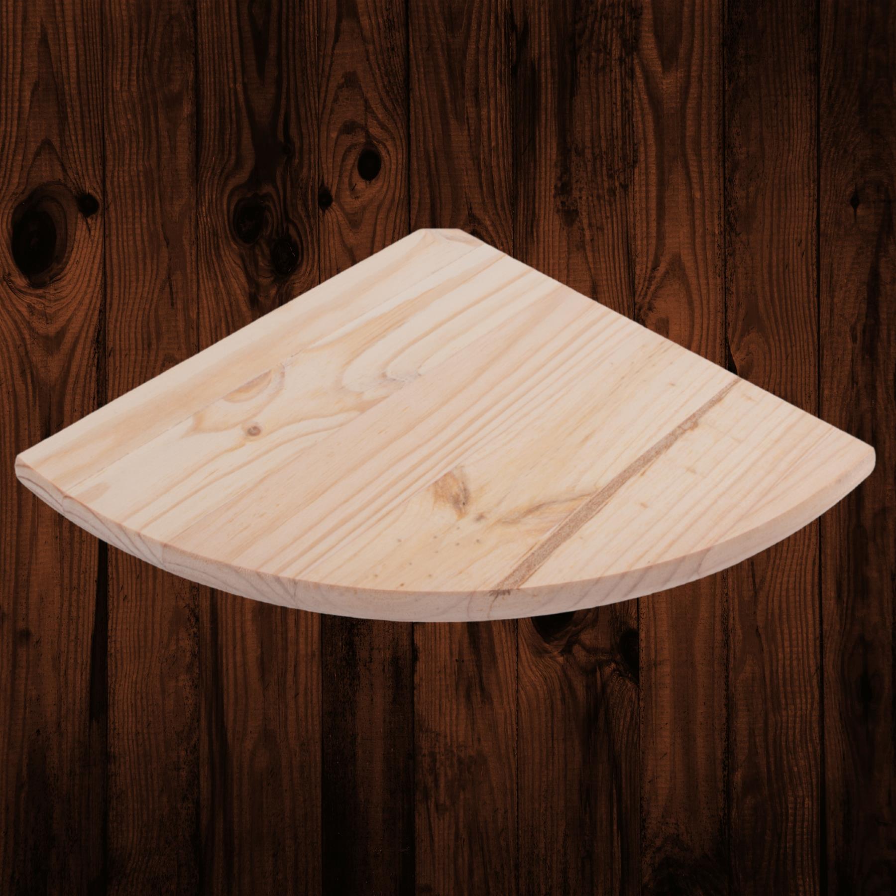 Natural Wooden Corner Shelf / 3 Sizes / Pine Floating Wall Display Shelves DIY - Picture 8 of 39