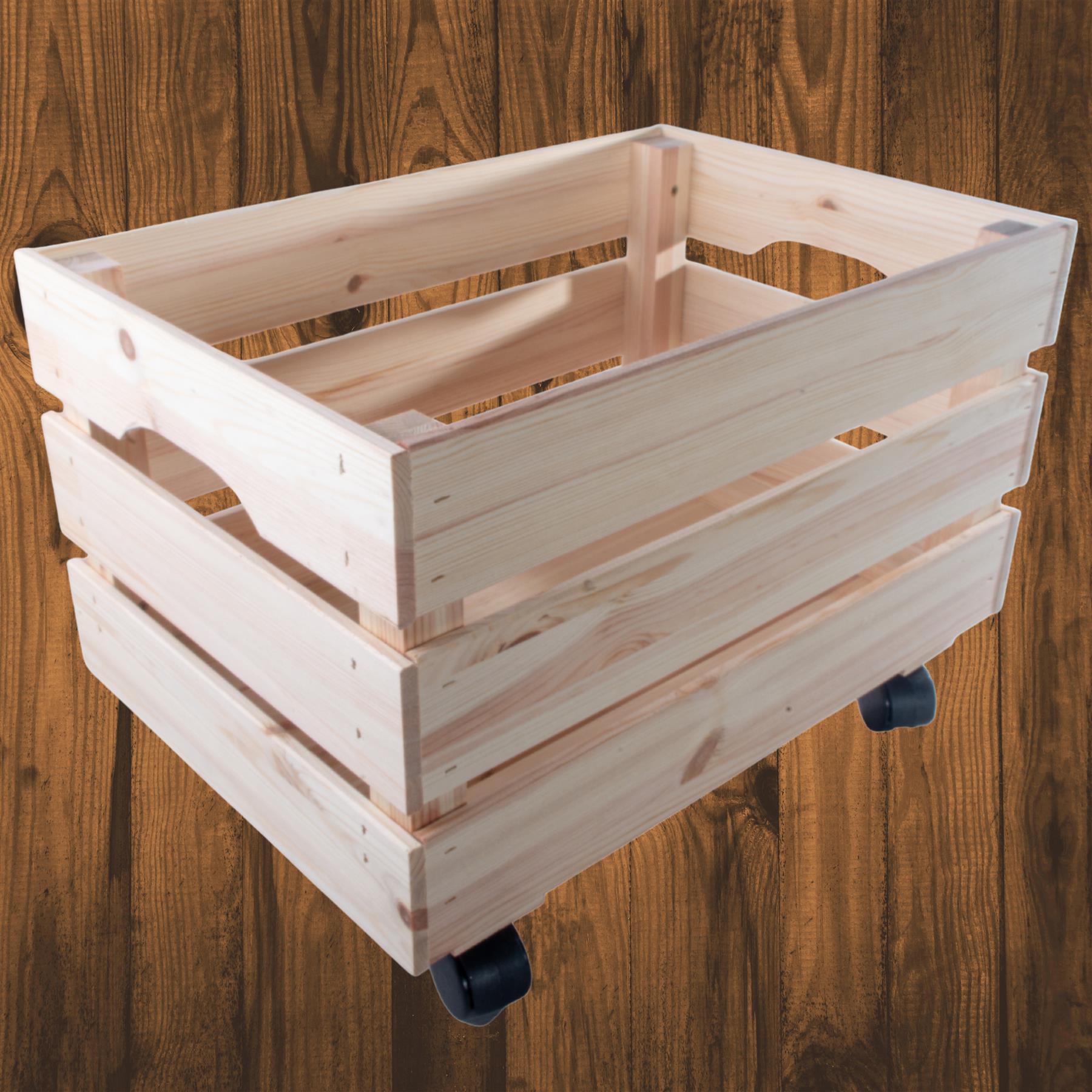 Large Wooden Crate With Wheels |1-4 Tier| Plain Pine Saving Space Storage Box - Picture 13 of 60