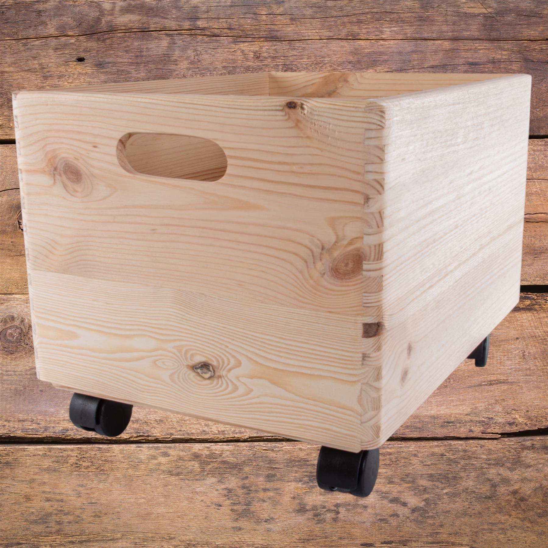 Grandes cajas de madera apilables con asas de tapa ruedas - Imagen 21 de 68