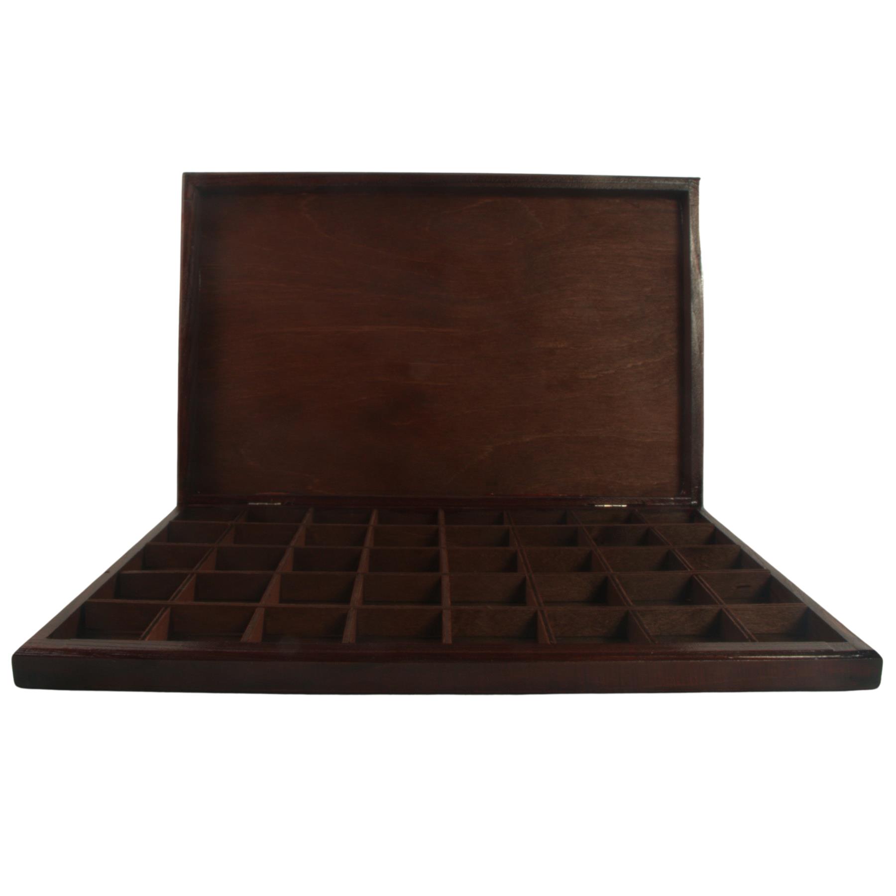 Hand-stained Wooden 40 Compartments Shallow Boxes for Gems Beads Jewellery - Picture 52 of 60