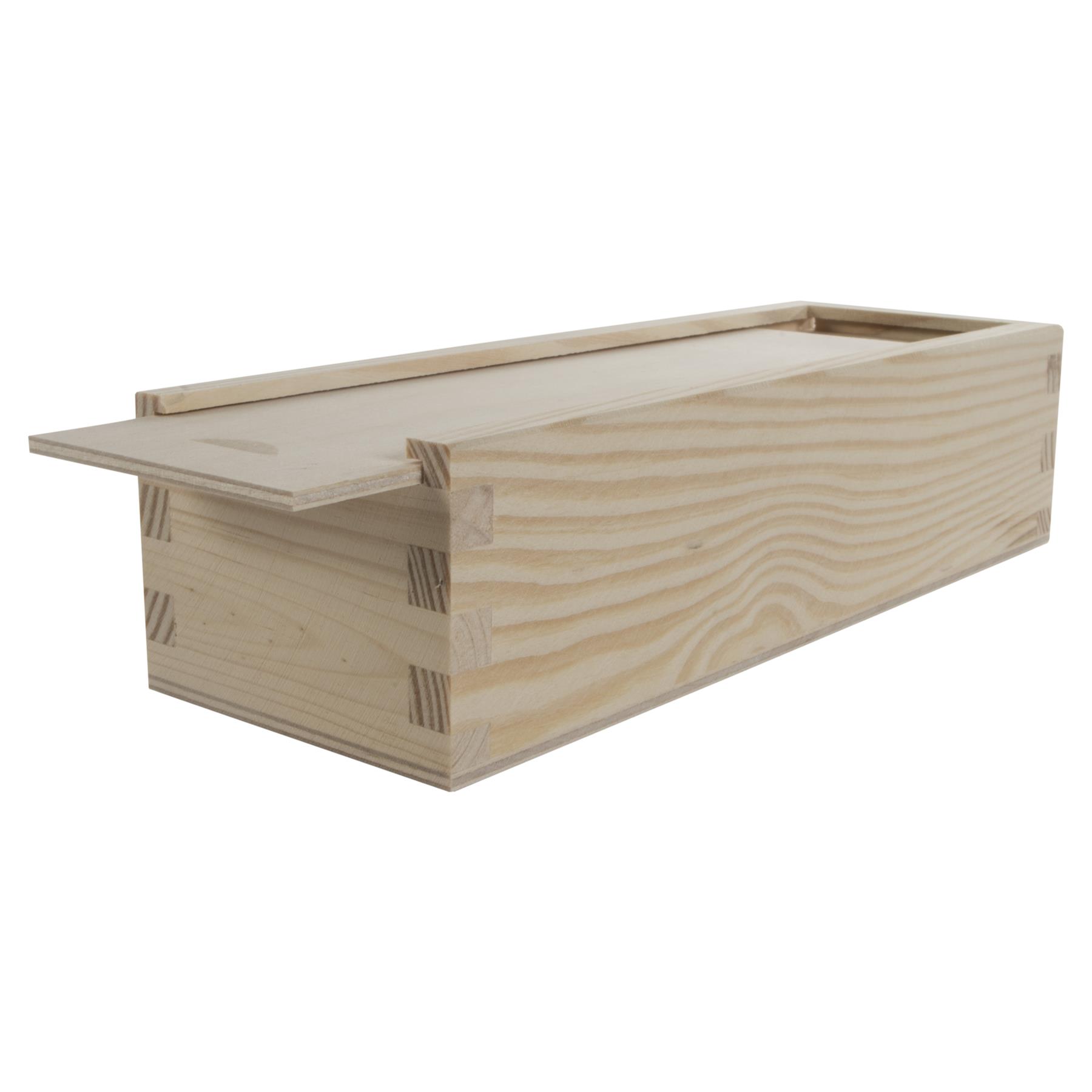 Caja de lápices profundos de madera Cepillo Crayones Tapa deslizante Titular Caso de regalo | 23x8x5.5cm - Imagen 26 de 52