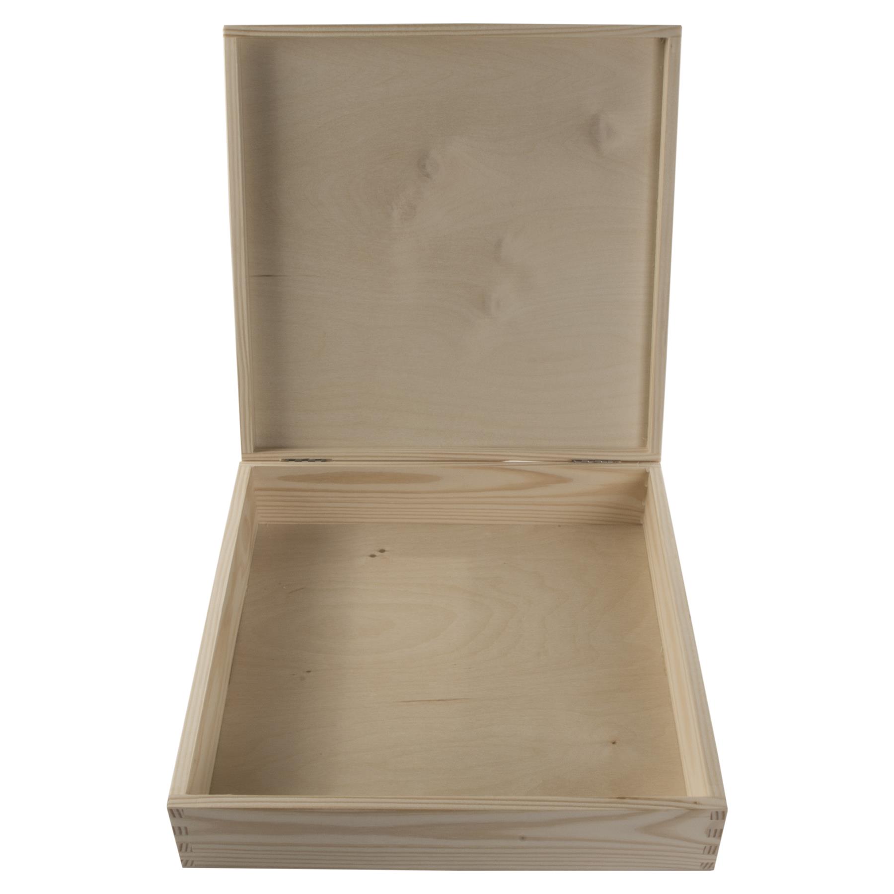 Square Wooden Lid Boxes | Plain Pine for Craft | Keepsake Trinket Memory Storage - Picture 196 of 238