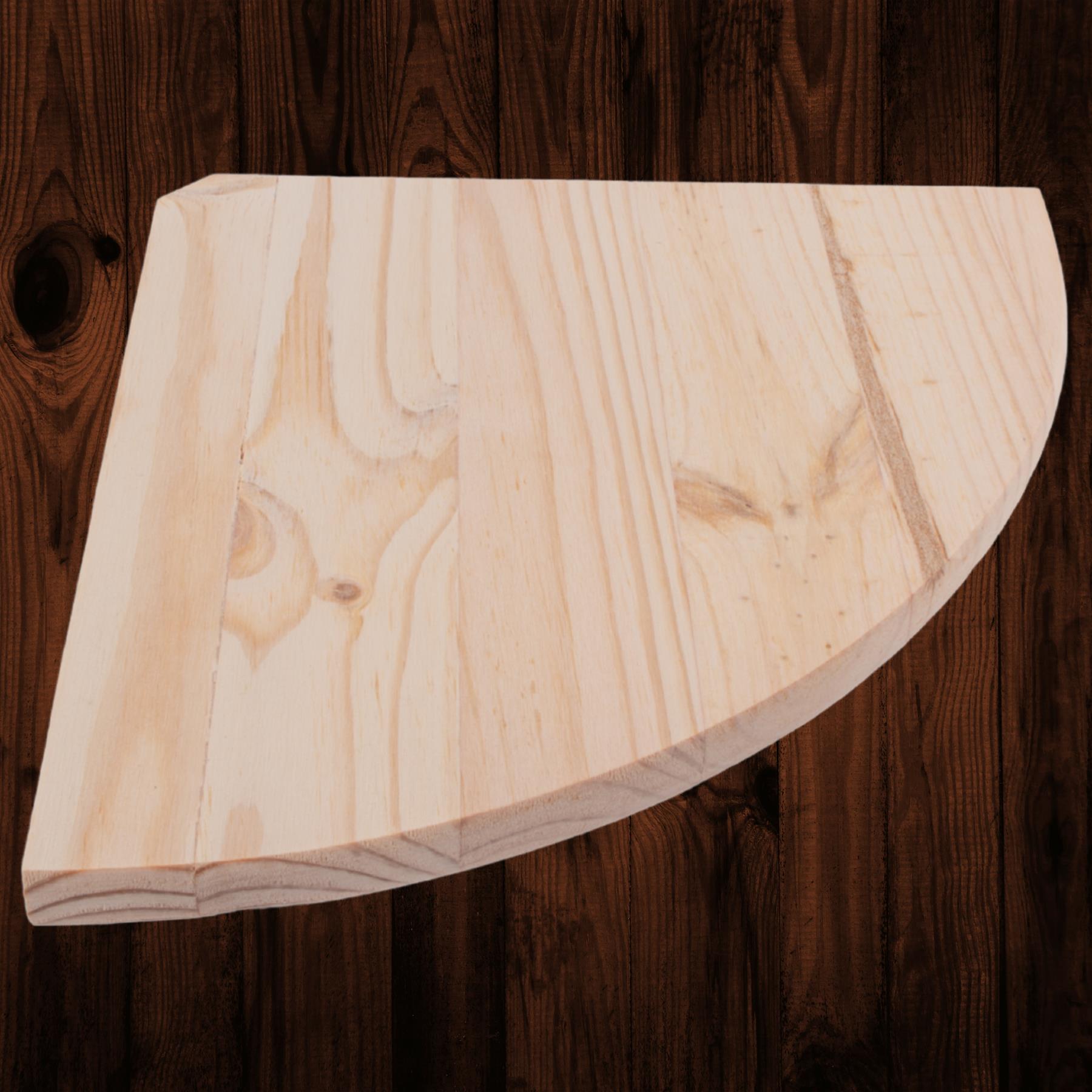 Natural Wooden Corner Shelf / 3 Sizes / Pine Floating Wall Display Shelves DIY - Picture 9 of 39