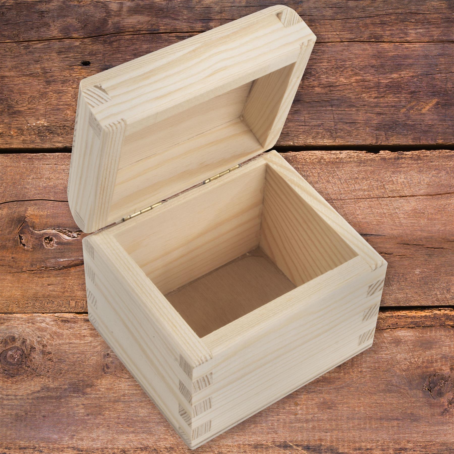 Plain Pine Wood Compartment Boxes with Nicely Rounded Lid | Decoupage Decorate - Picture 4 of 28