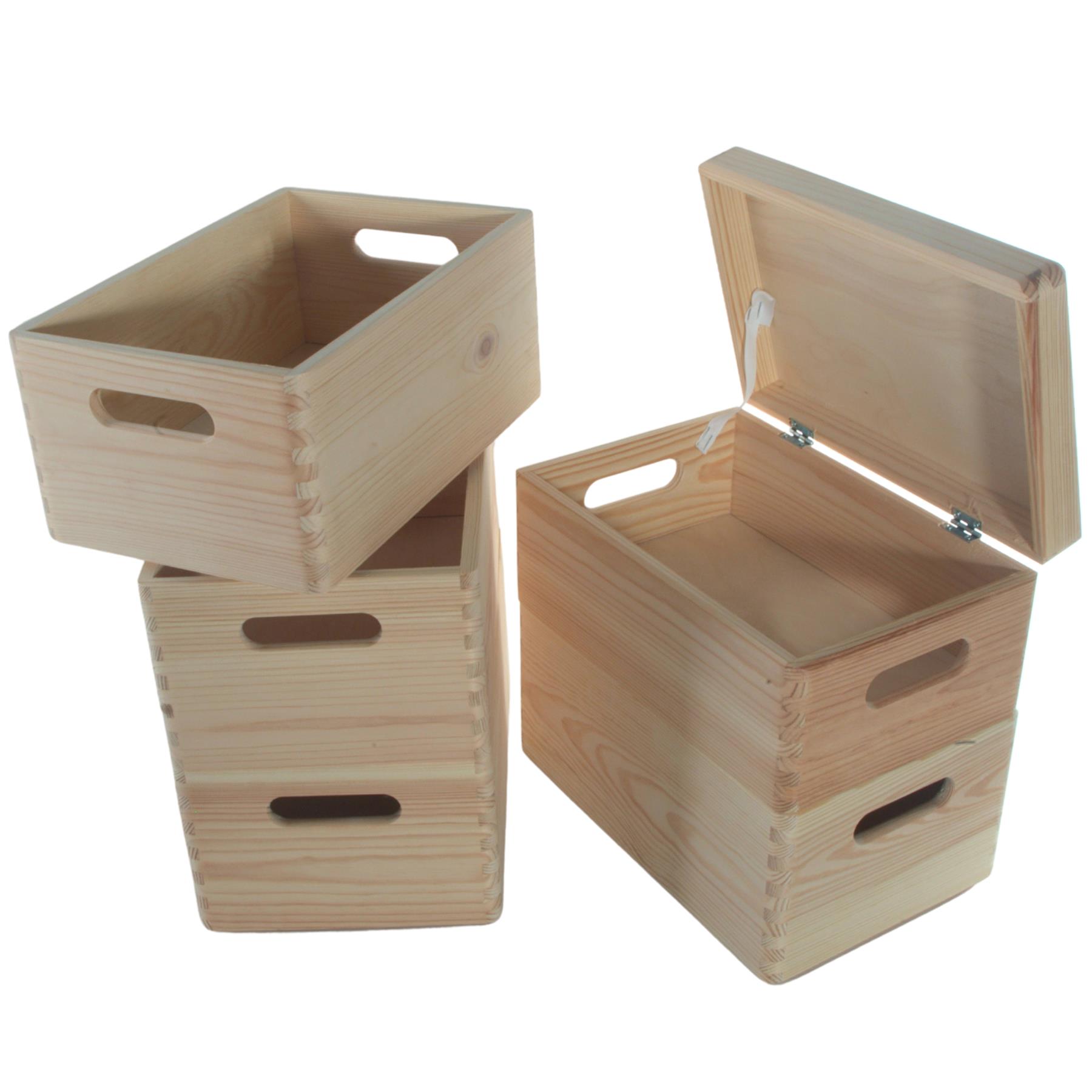 Wooden Stacking Storage Boxes Narrow Small Spaces Bathroom Kitchen Slim Crates - Picture 41 of 61