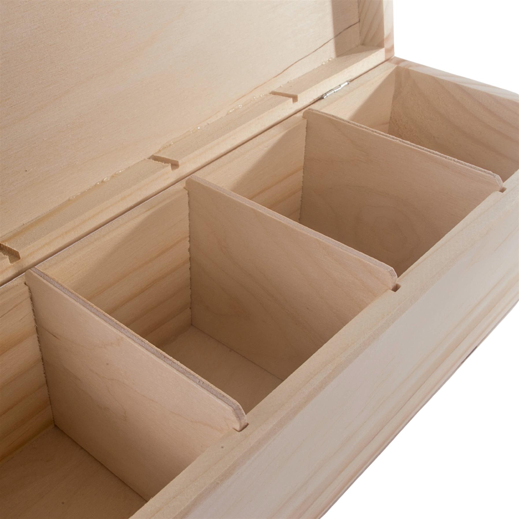 Holz Länglich Tee Box Ordnung Aufbewahrung Organizer Einfach Halter Etui 2-4 Fächer - Bild 48 von 48