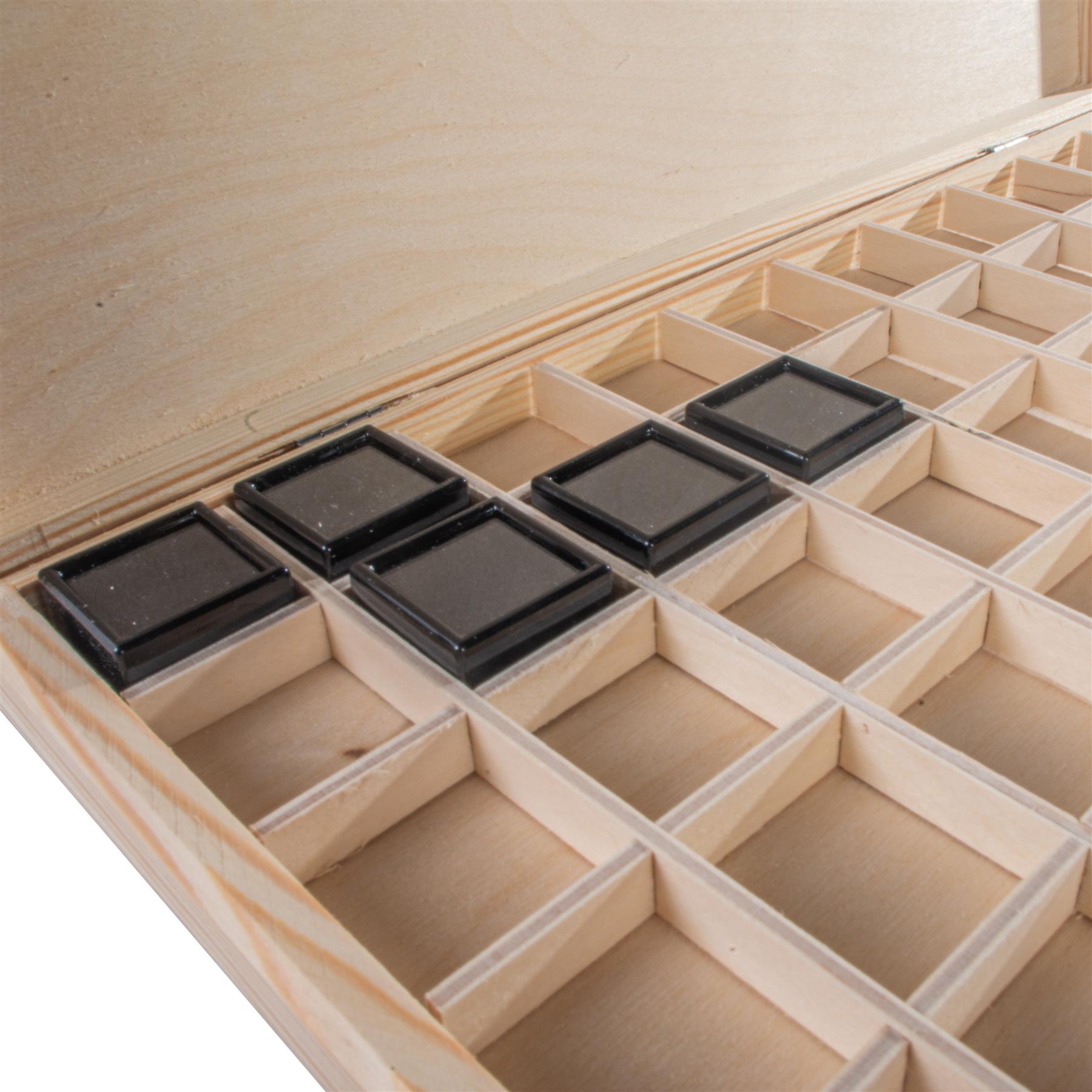 Wooden 40/50/70 Grids Gemstone Bead Jewellery Boxes Removable Dividers Organiser - Picture 35 of 48