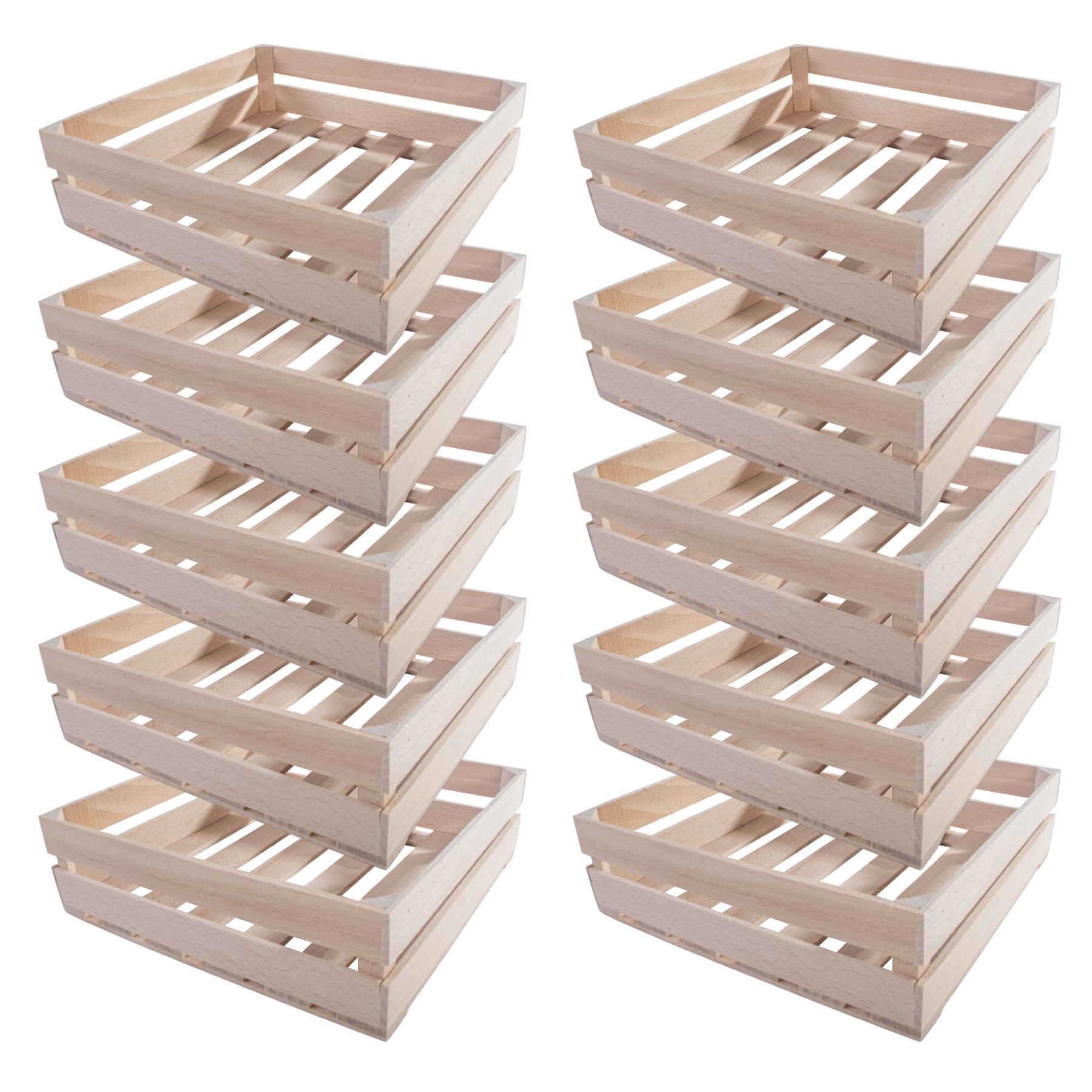 Small Square Wooden Crates Decorative Display Box Organisation Basket Plan Wood - Picture 31 of 31