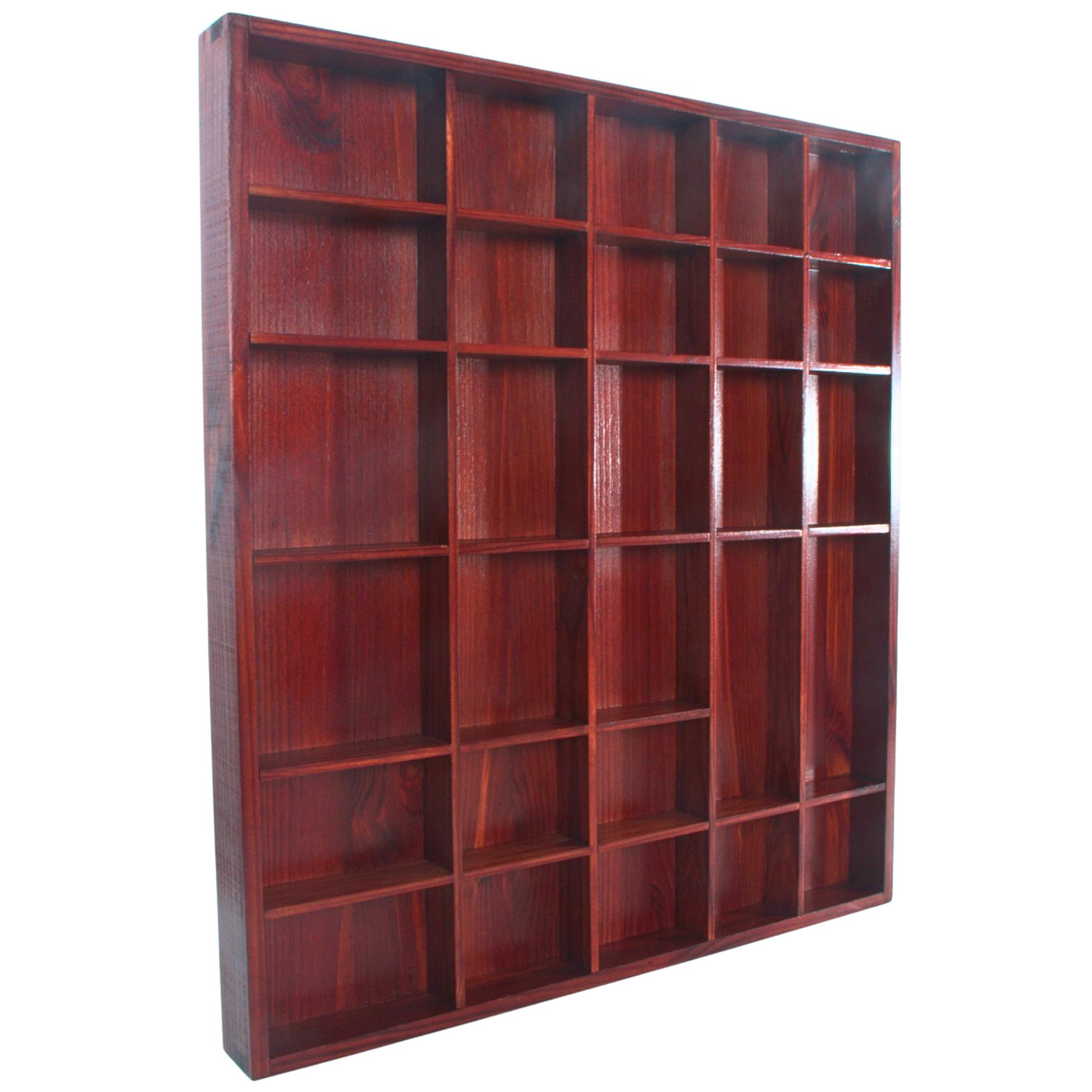 Wooden Display Cabinet Wall Trinket Shelf Tray 28 Compartments Choice of Colours - Picture 26 of 48