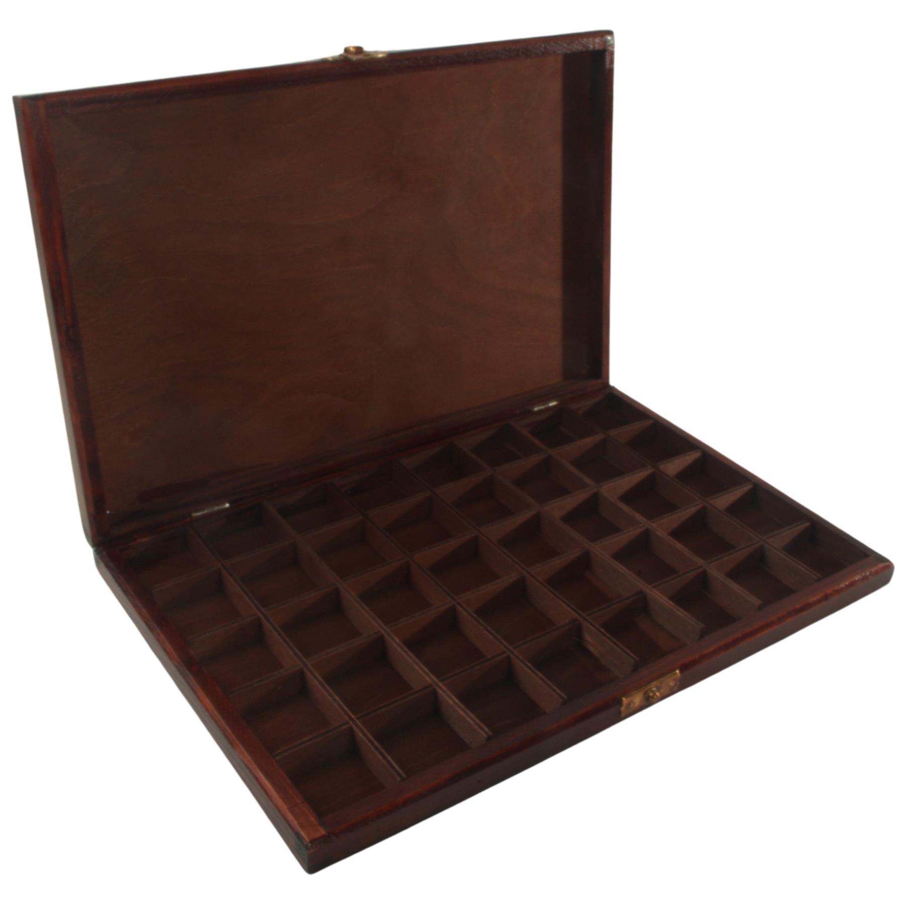 Hand-stained Wooden 40 Compartments Shallow Boxes for Gems Beads Jewellery - Picture 56 of 60
