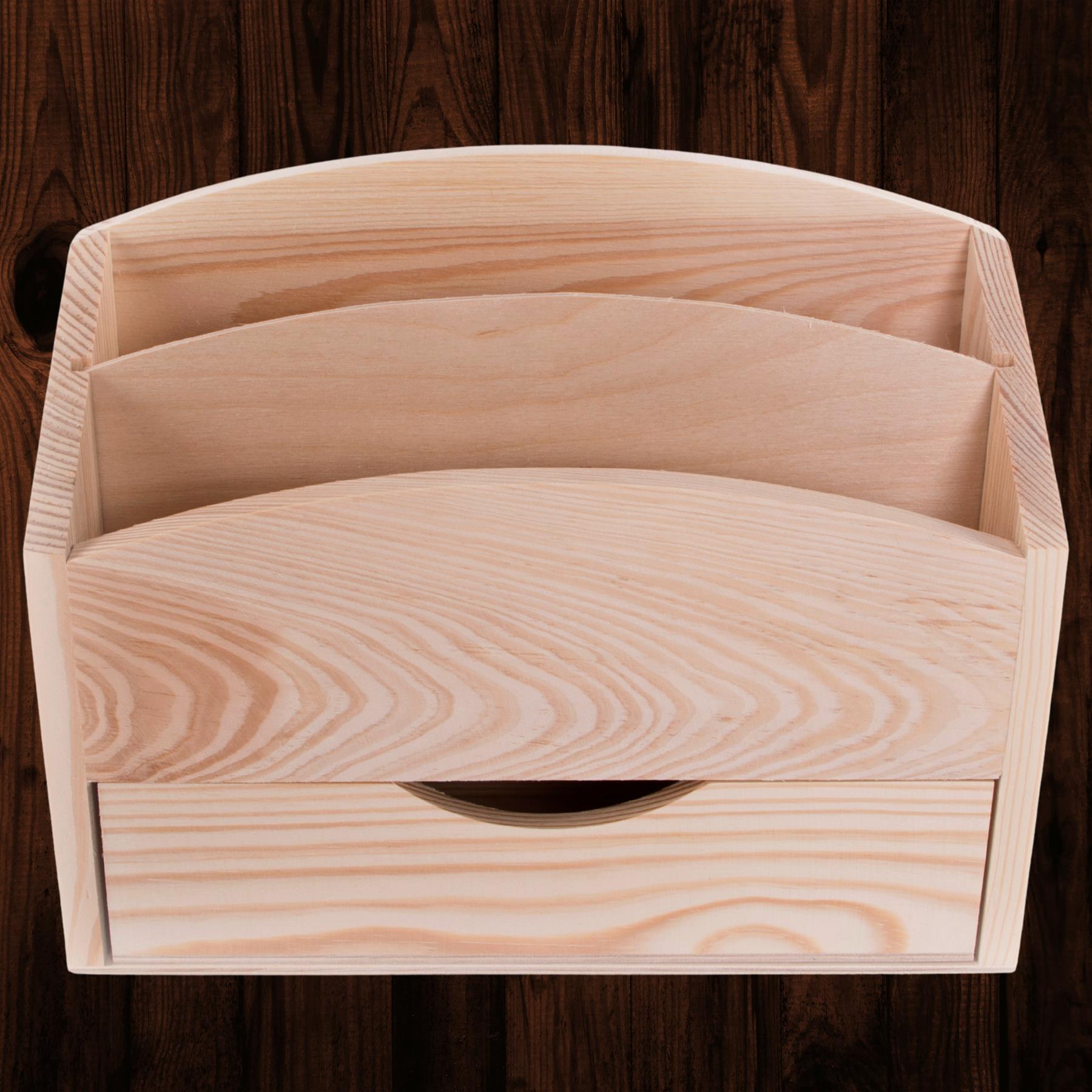 Wooden Letter Rack | Various Shapes | Mail Entry Display Sorter | Plain Wood - Picture 46 of 48