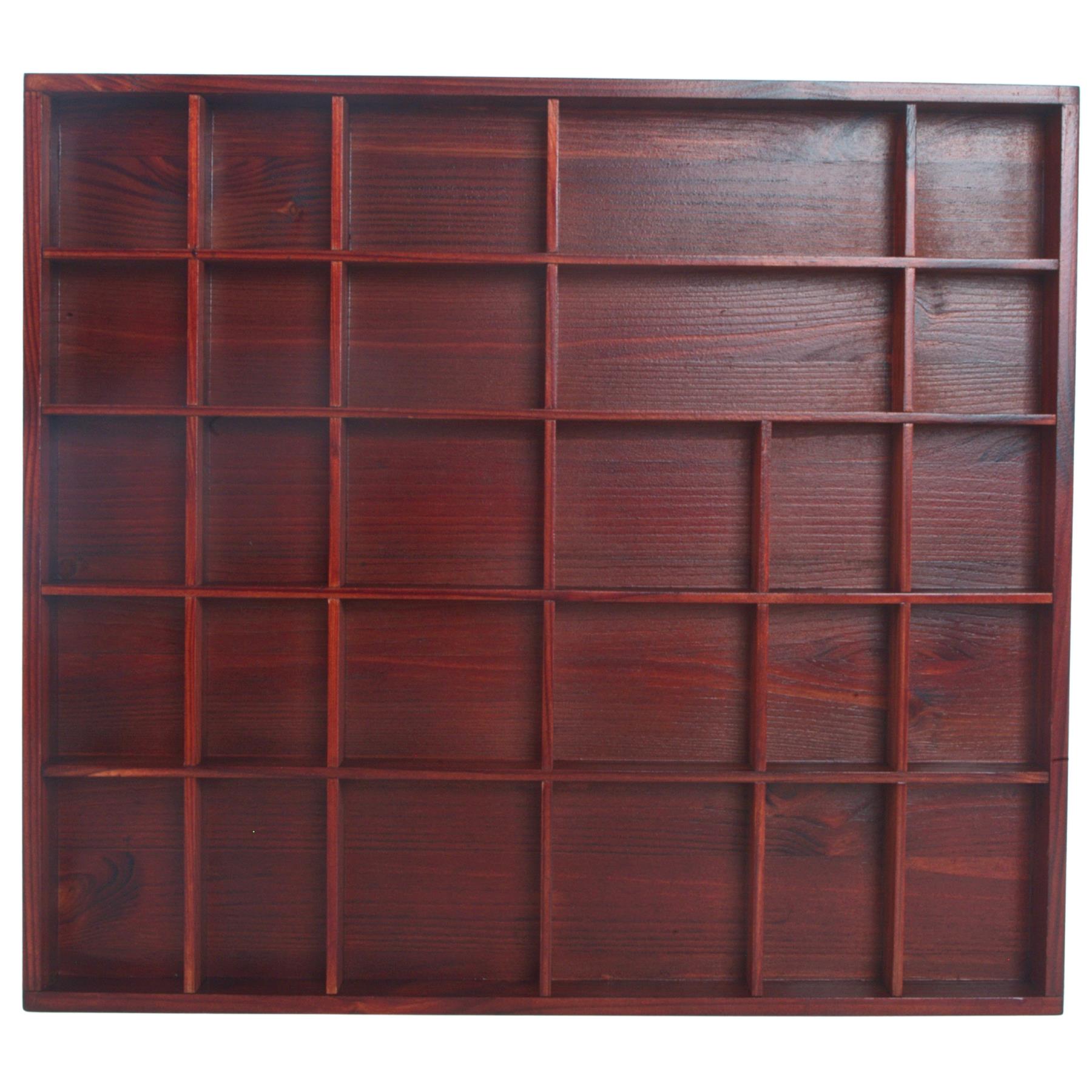 Wooden Display Cabinet Wall Trinket Shelf Tray 28 Compartments Choice of Colours - Picture 25 of 48
