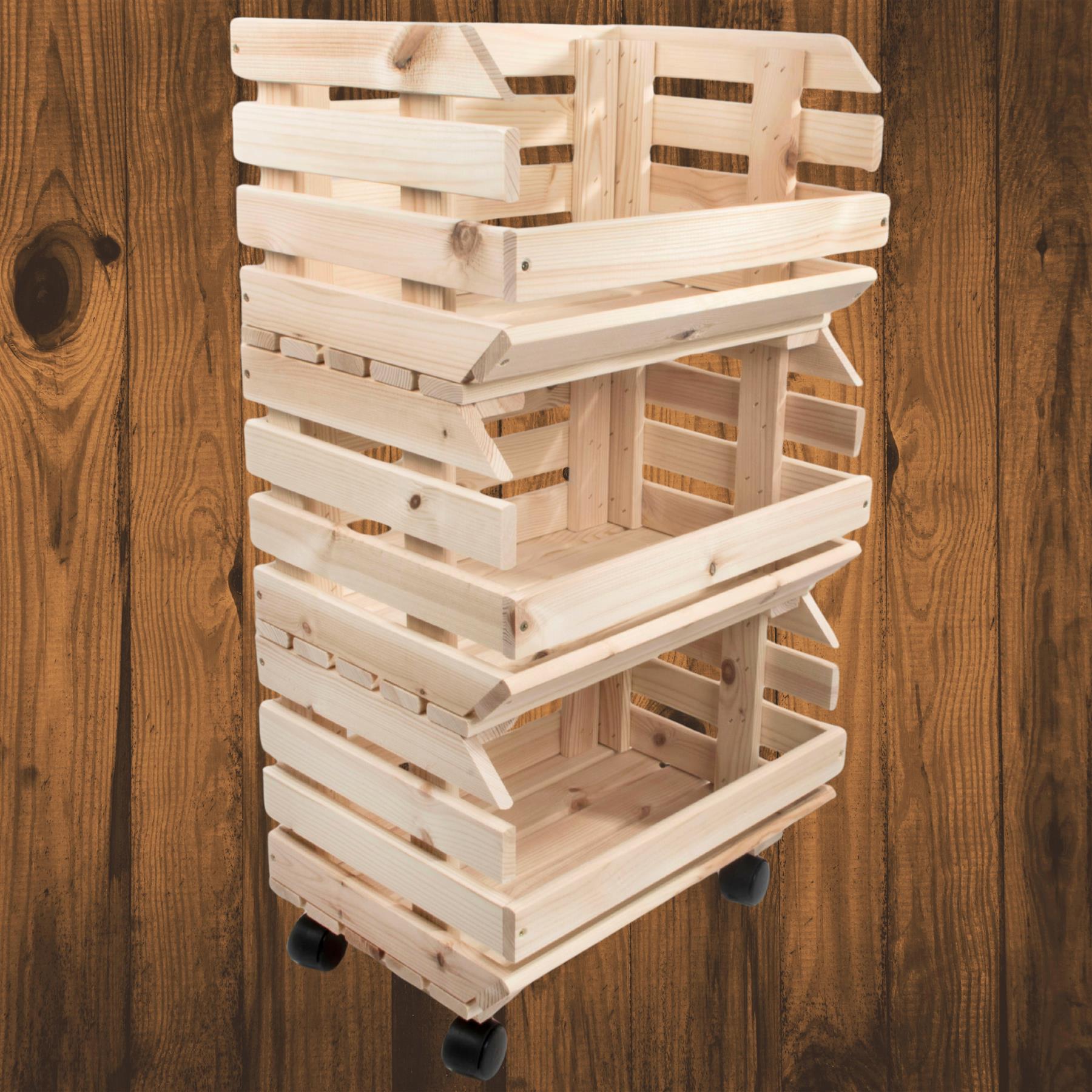 Wooden Unpainted Stackable Storage Box Crate Container Display Unit 1-3 Tier - Picture 38 of 49