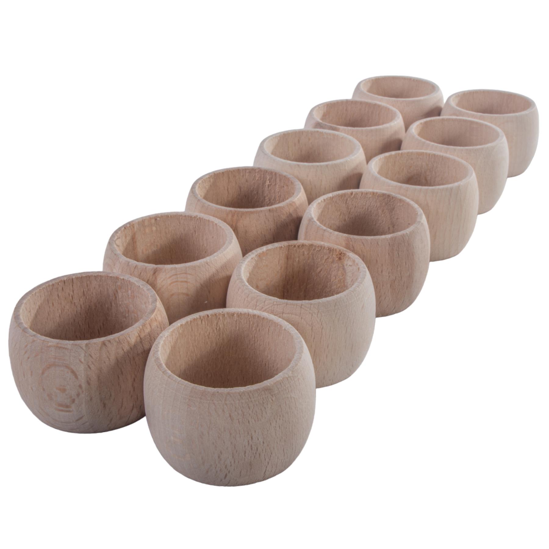 Wooden Napkin Rings Round Serviette Holders Party Dinner Tabletop Dining Decor - Picture 26 of 29