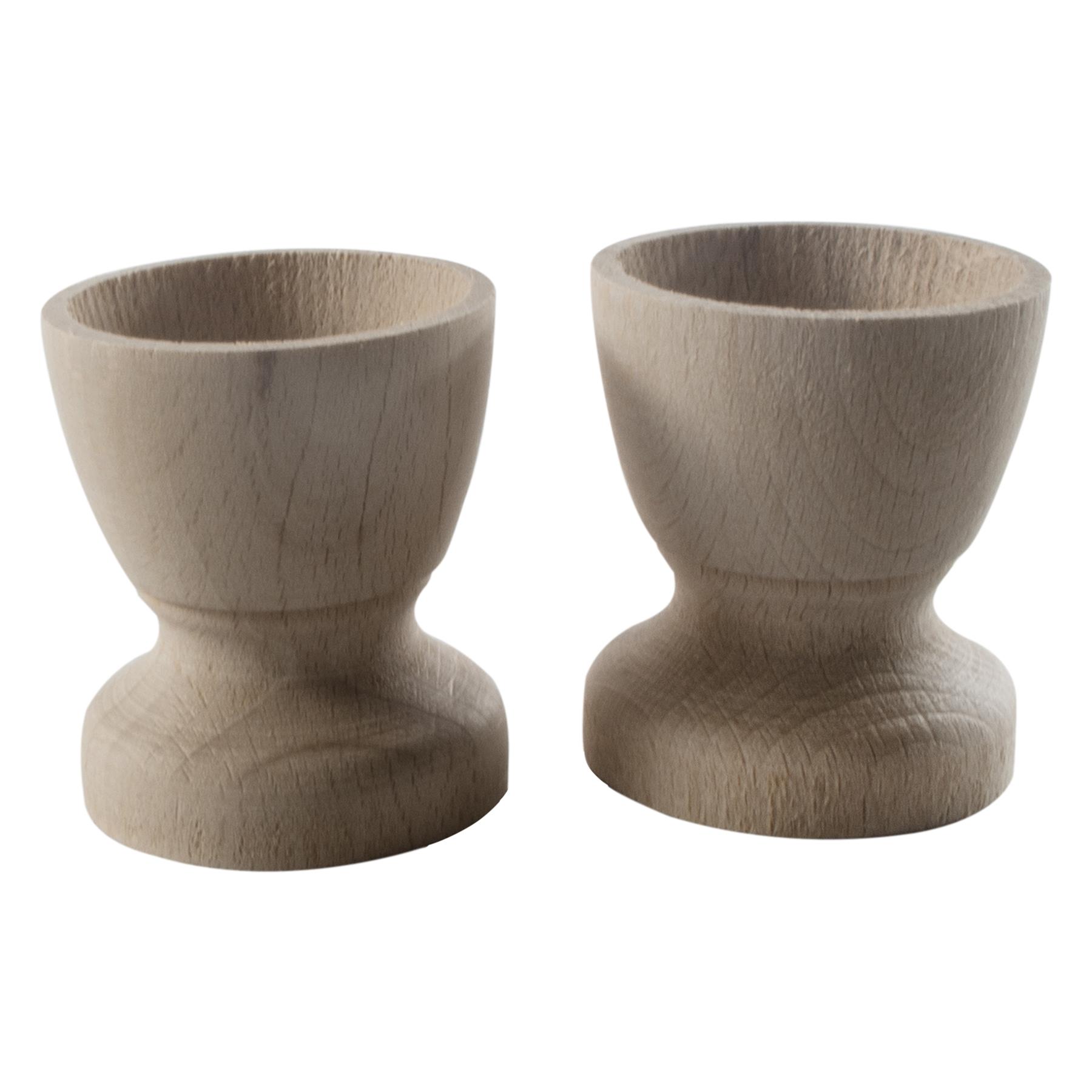 Clásico Tazas de Huevos de Madera Haya Natural Artesanía Desayuno Soporte de Boda - Imagen 8 de 25