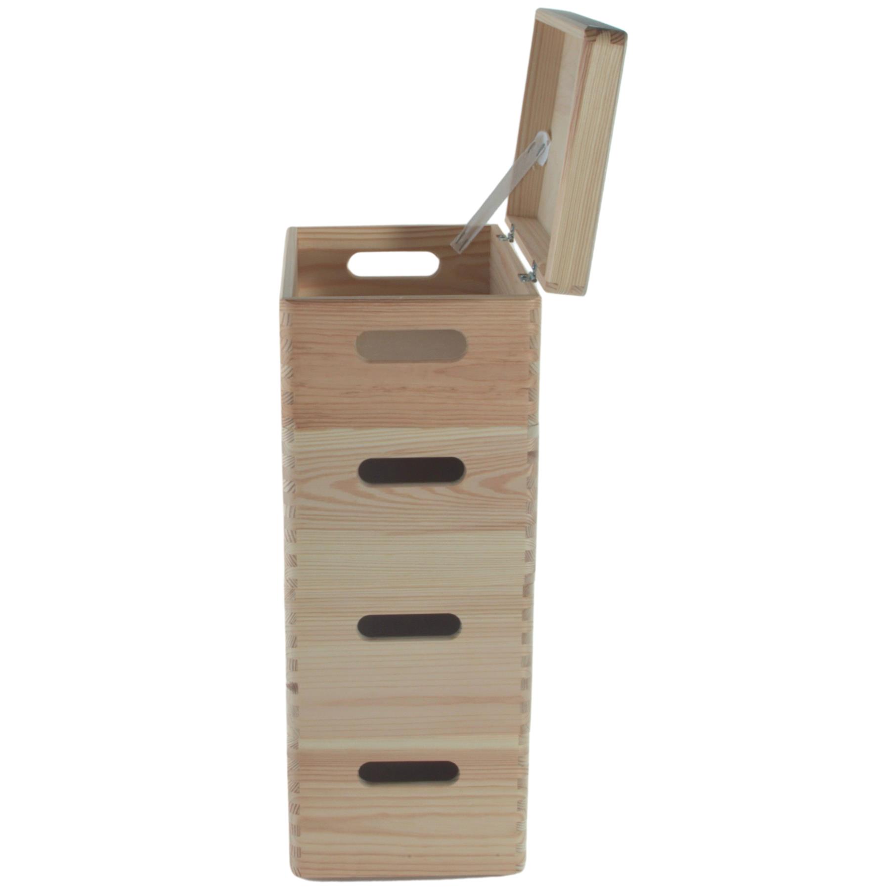 Wooden Stacking Storage Boxes Narrow Small Spaces Bathroom Kitchen Slim Crates - Picture 31 of 61