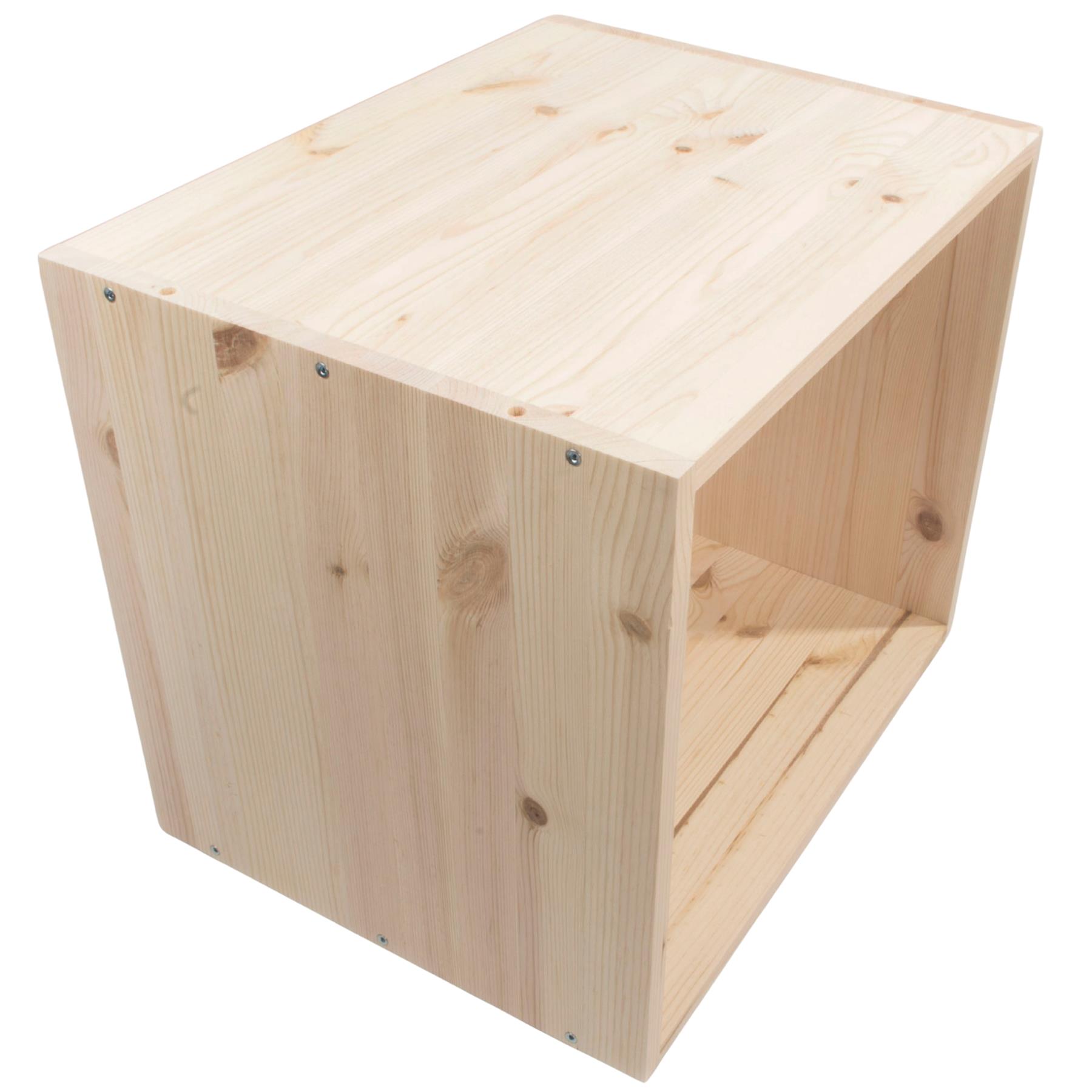 Almacenamiento de exhibición de estantería de madera de 1-4 niveles / pino sin pintar / madera natural - Imagen 34 de 60